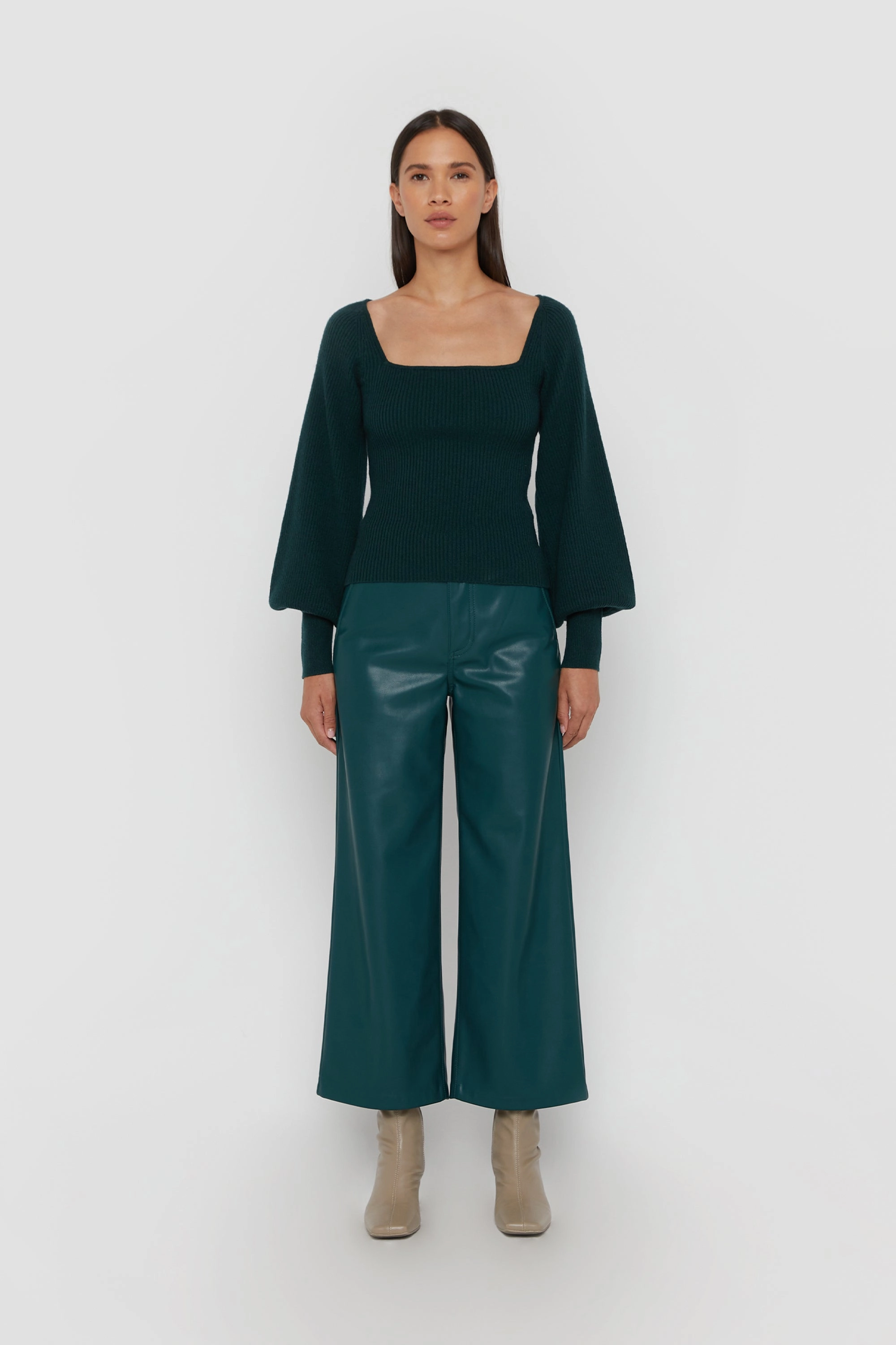 Performance Ready AntiStaticLining STRAIGHT LEG VEGAN LEATHER PANTS