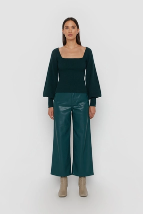 STRAIGHT LEG VEGAN LEATHER PANTS Everyday Comfort Chic casual