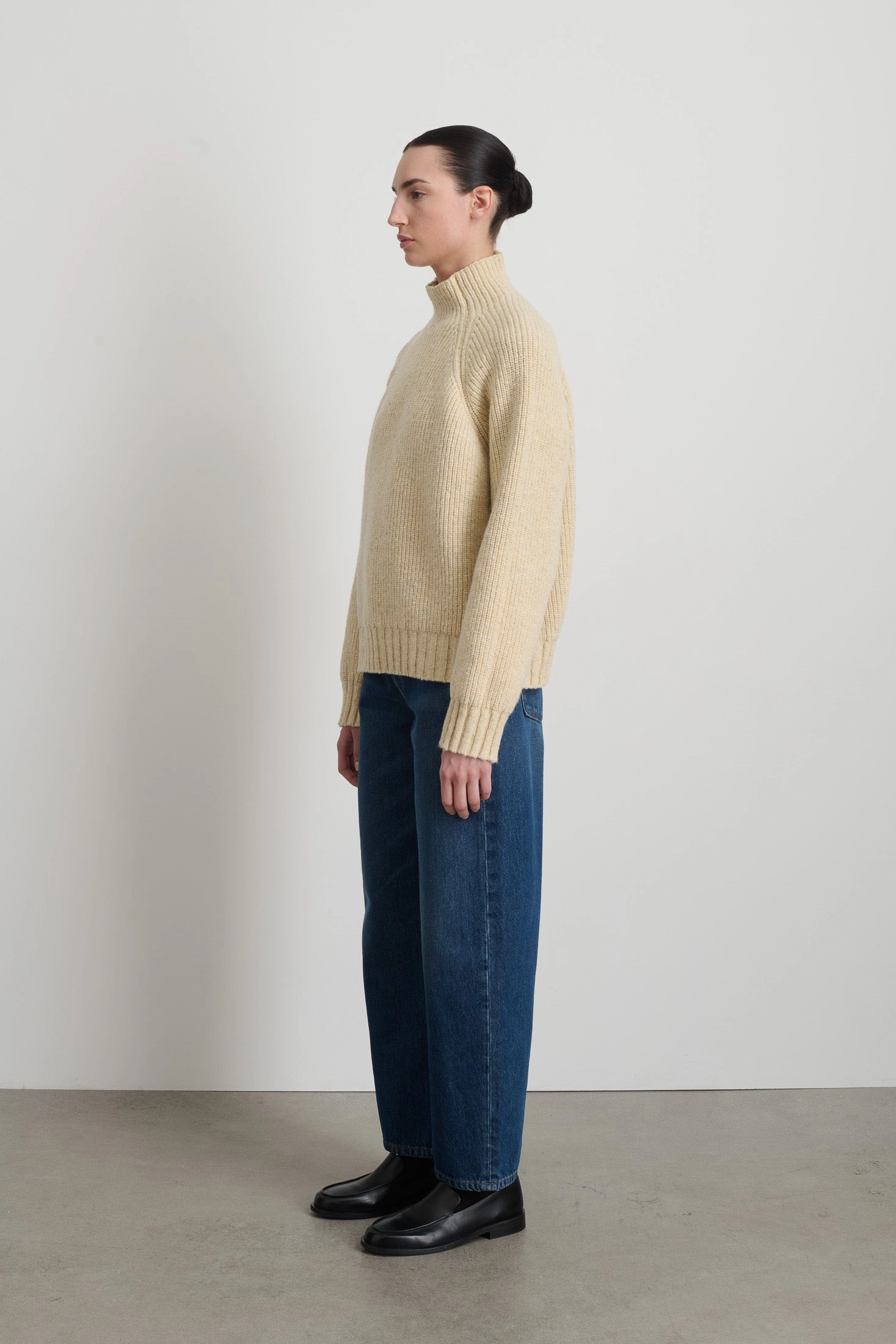 Funnel Neck Natural Donegal Casual Knit Style Comfy Layers