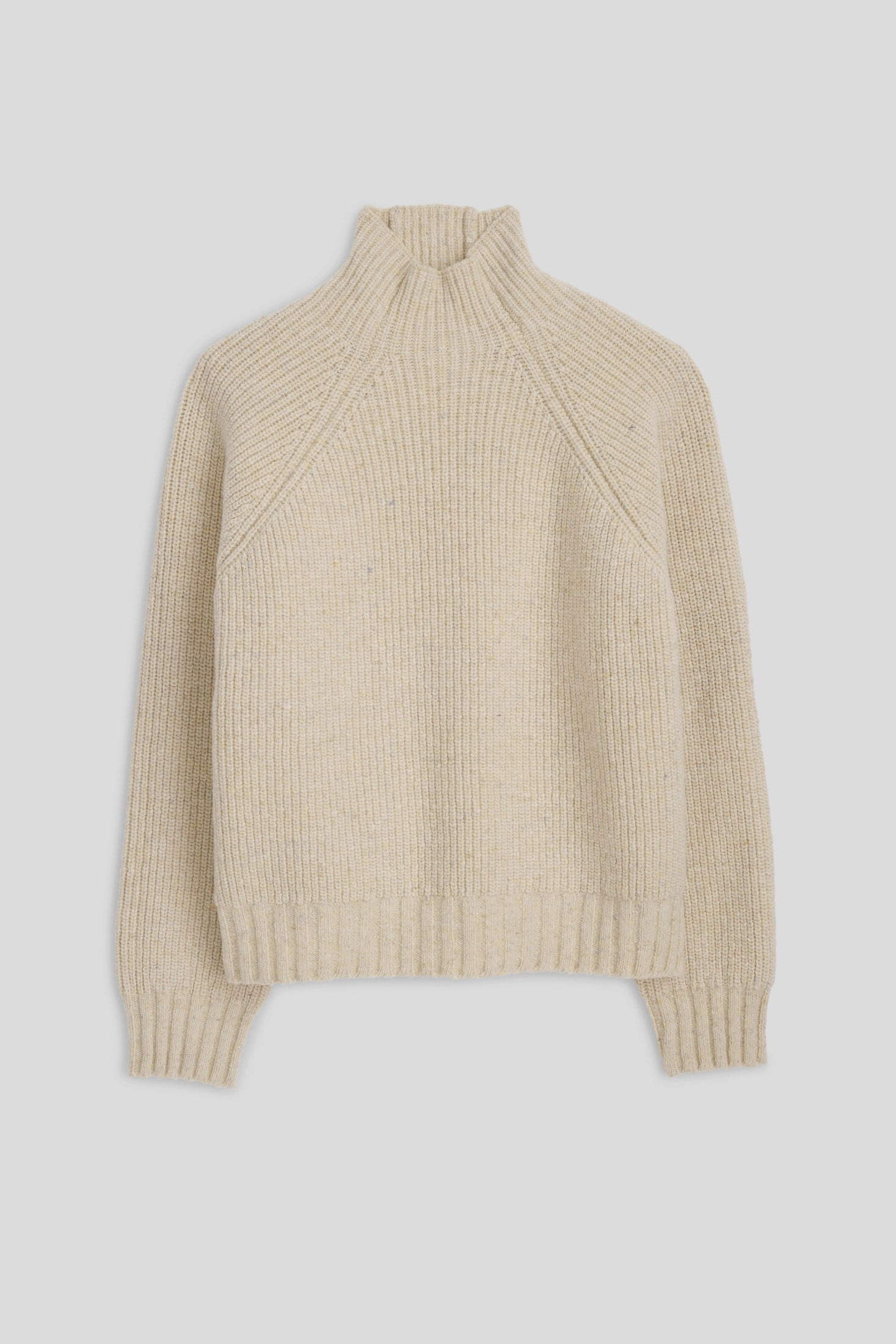 Funnel Neck Natural Donegal Knit Comfort Cozy Base