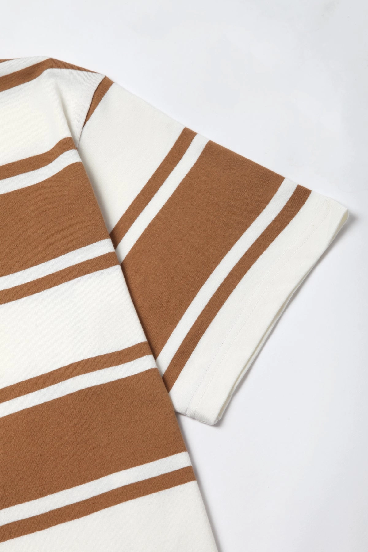 Okonkwo MFG - Short Sleeve Striped Tee - Brown/White OekoTexCertified