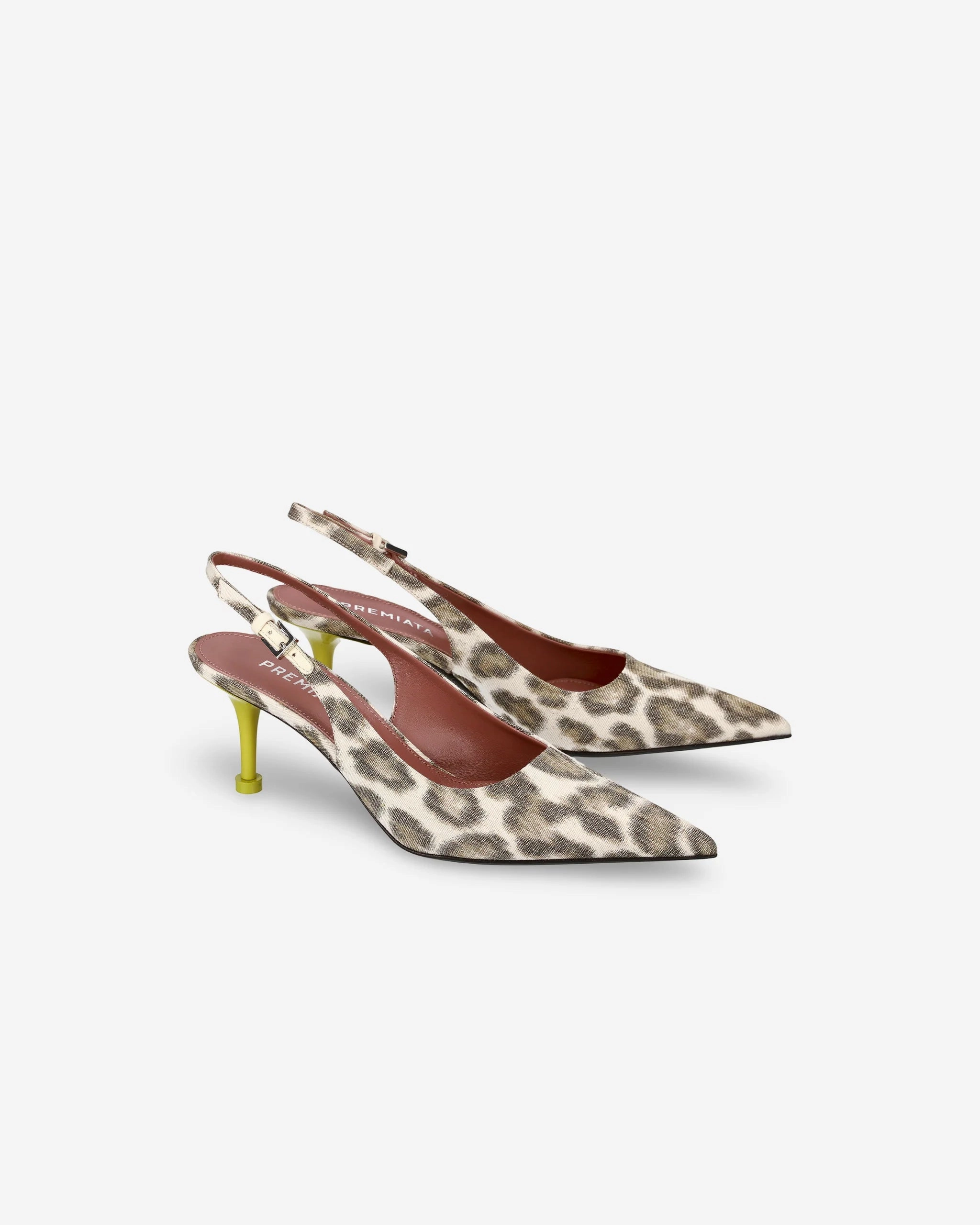 All Day Wear Chanel in Canvas Animalier with Lime Heel M7014PA