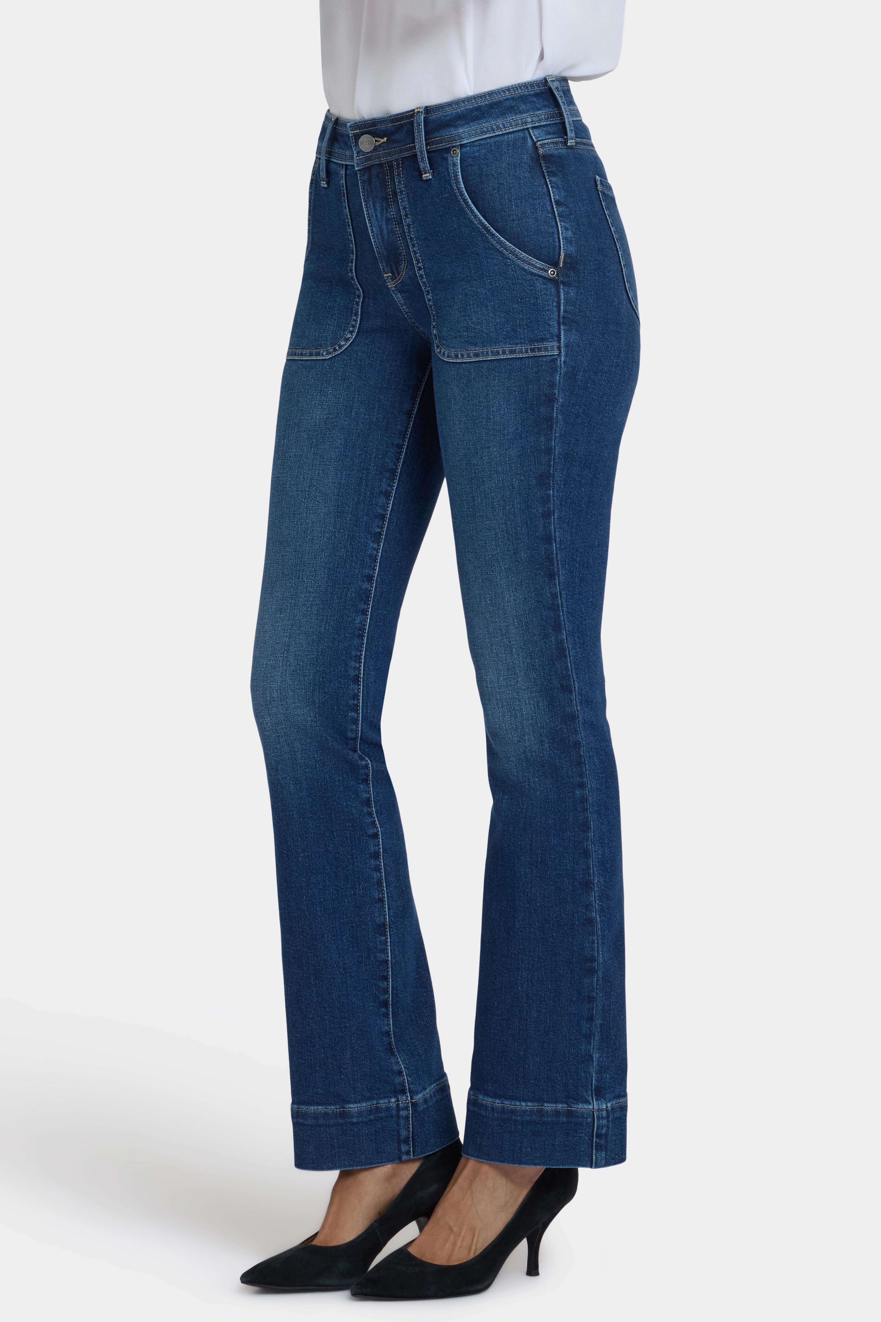Breathable Work Meeting Relaxed Style Barbara Bootcut Jeans - Dark Loire