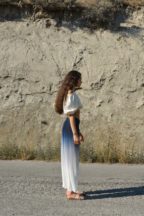 OMBRE PLEATED WIDE LEG PANT Sport Wear Fit Convertible legs