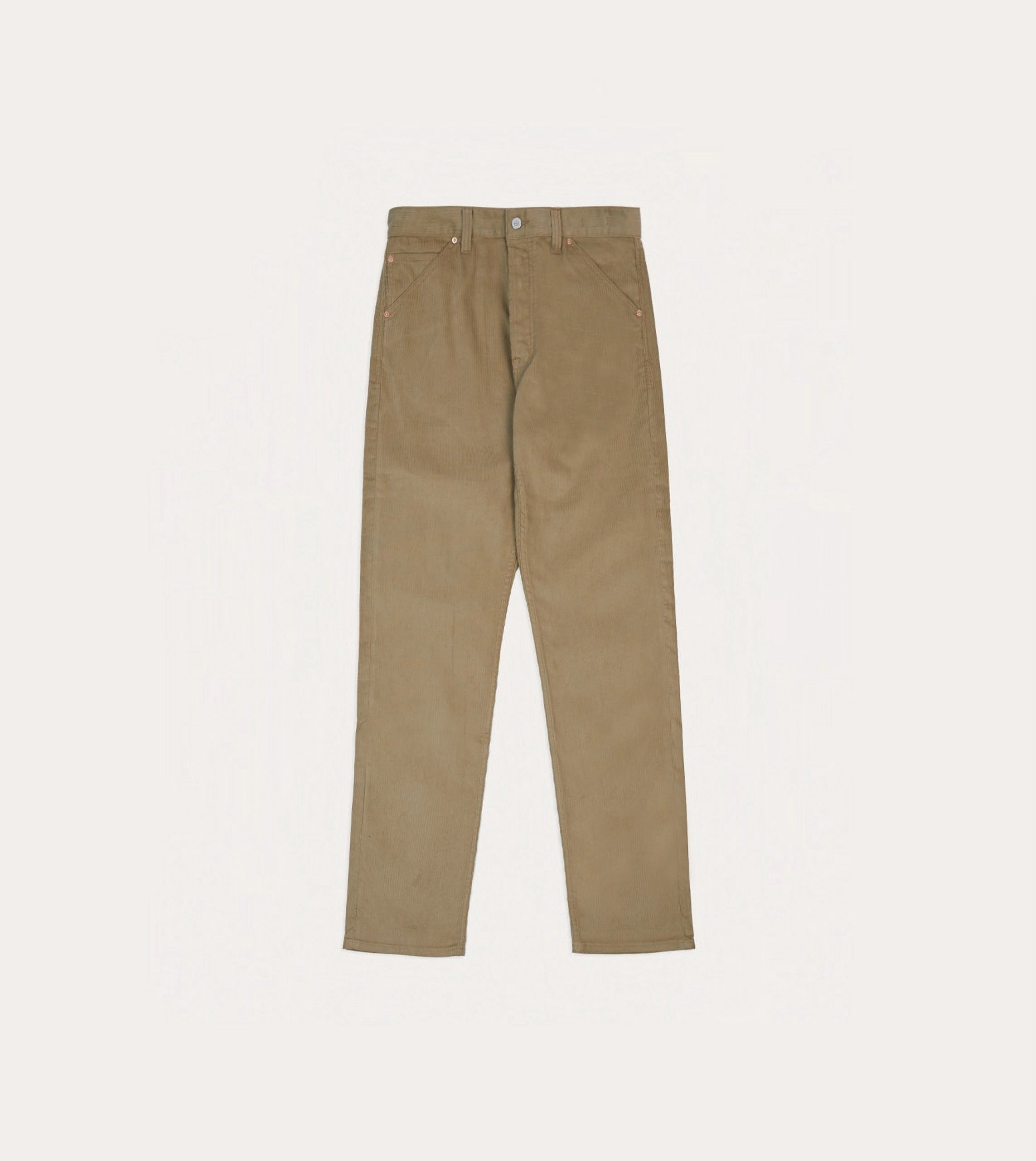 Rugged Wear Tobacco Japanese Selvedge Needlecord Five-Pocket Trousers