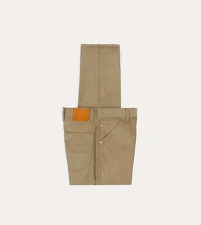 Soft and Stretchy Tobacco Japanese Selvedge Needlecord Five-Pocket Trousers