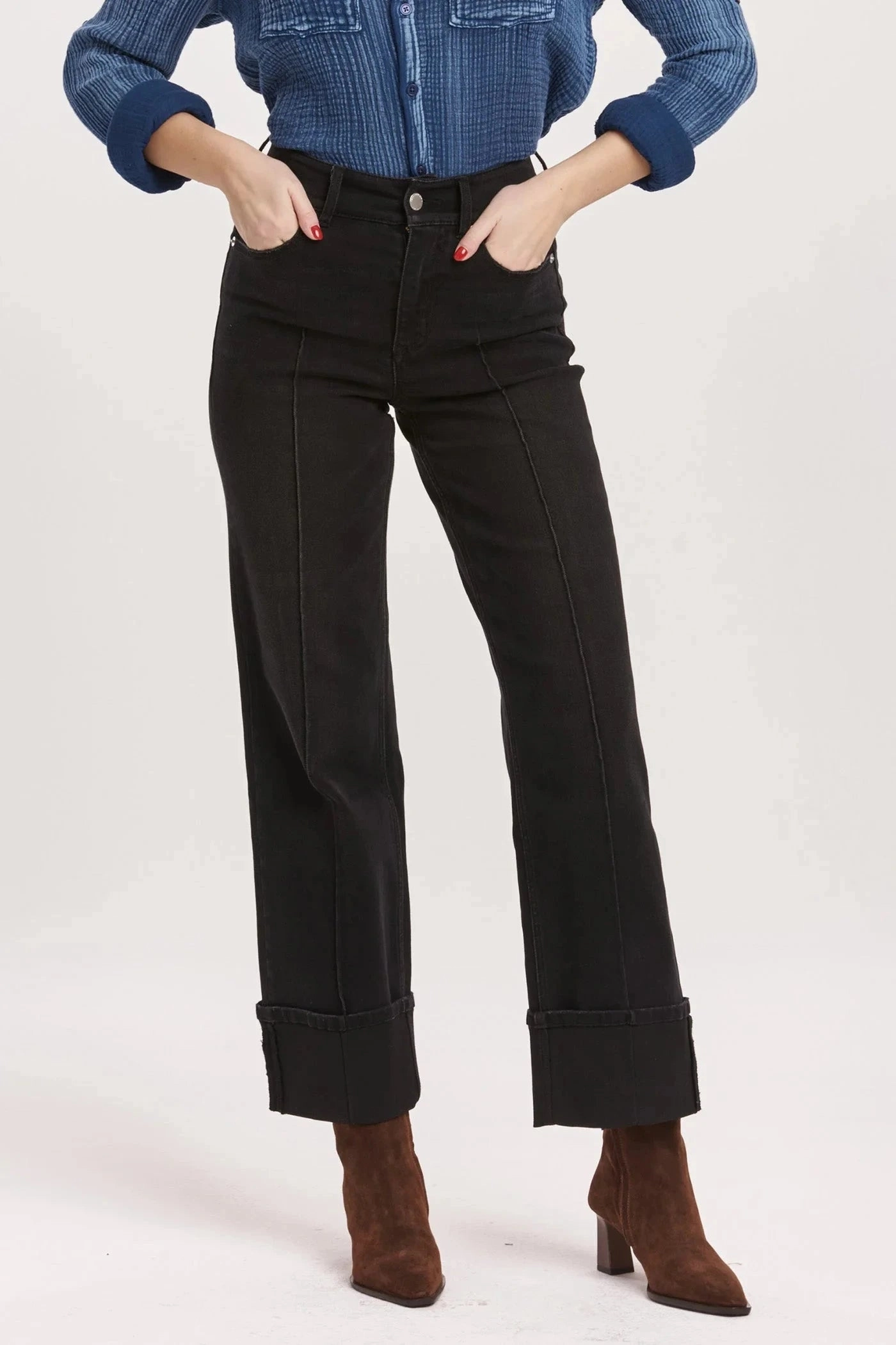 Dear John Holly Straight Leg Jean Flattering Waist Base Outfit