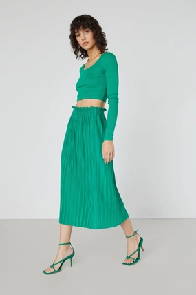 Comfy Style Soft Motion PLEATED MIDI SKIRT
