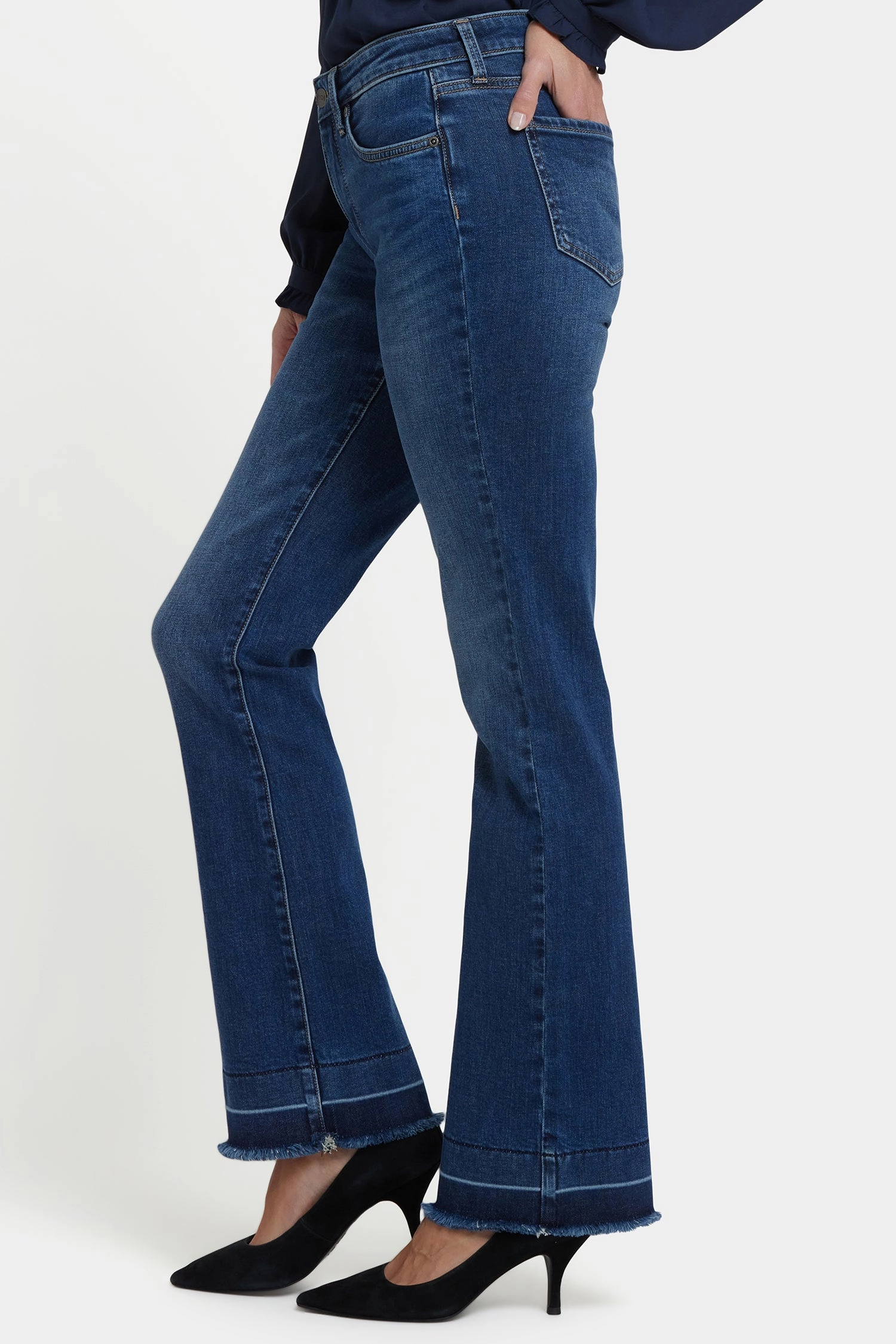 Soft Texture Barbara Bootcut Jeans - Dark Loire