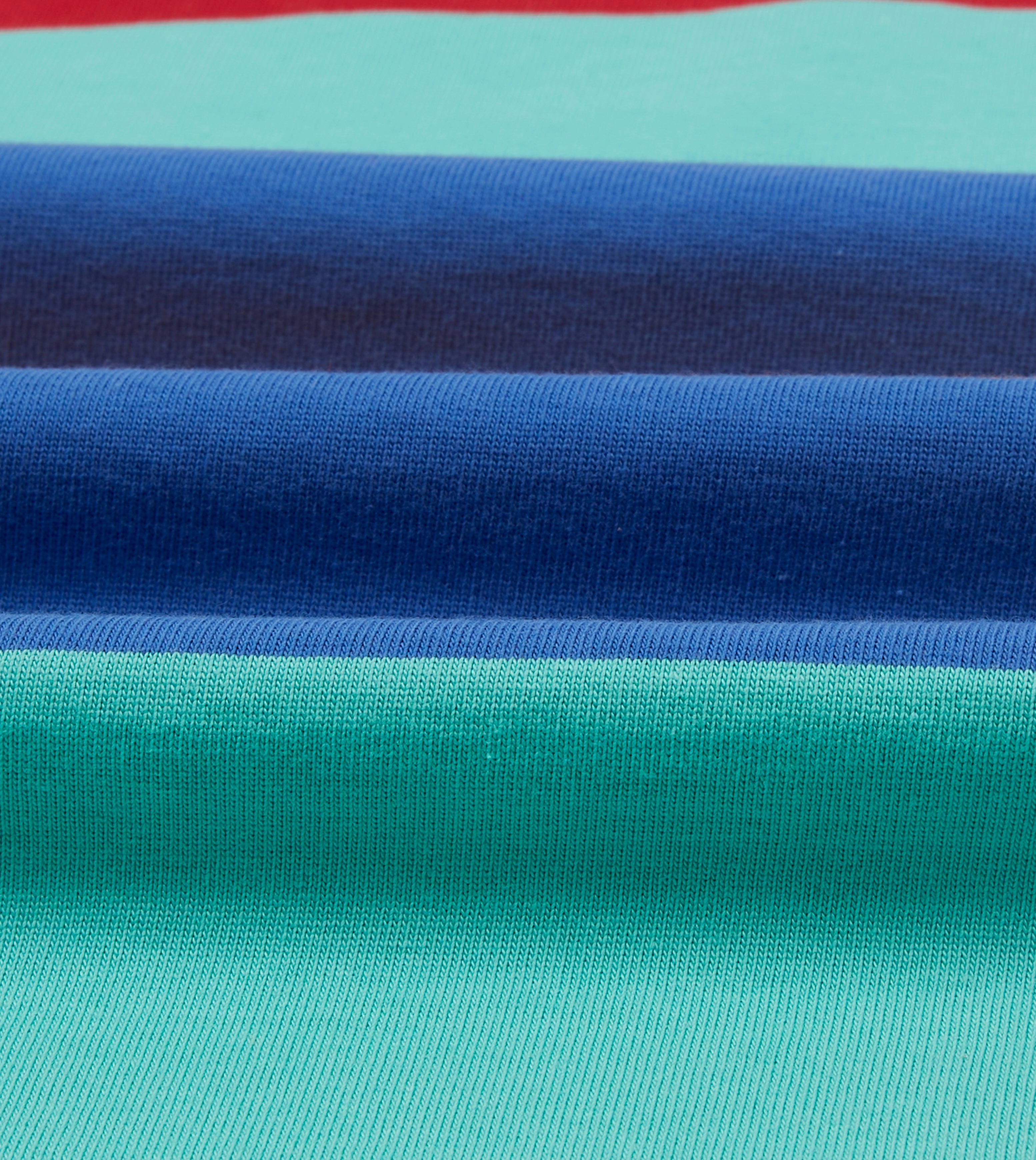 Seasonal Essential High-End Fashion Turquoise, Yellow, Blue and Red Multi Stripe Cotton Rugby Shirt