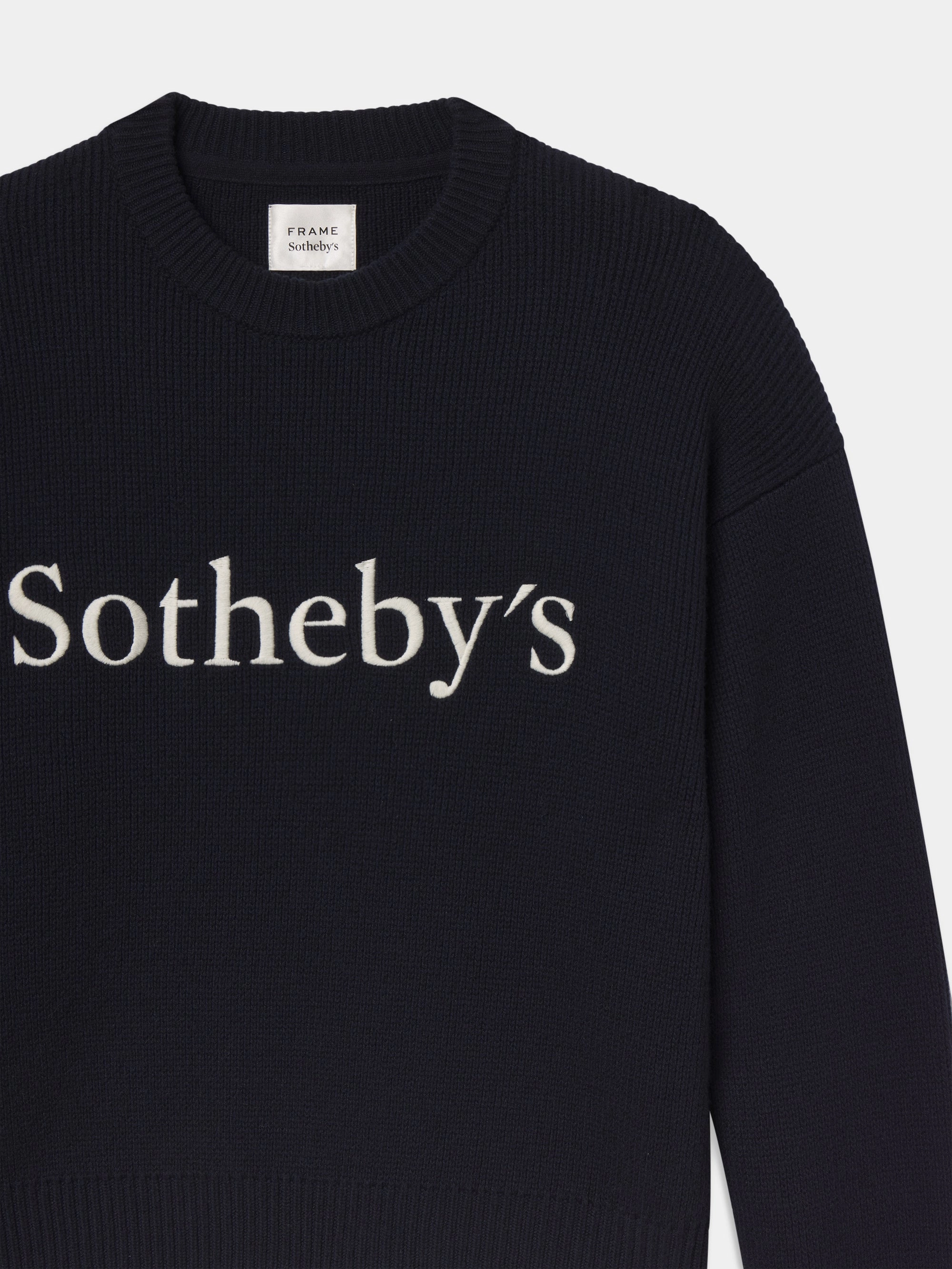 Sotheby's Unisex Cashmere Sweater -- Navy Relaxed Cut