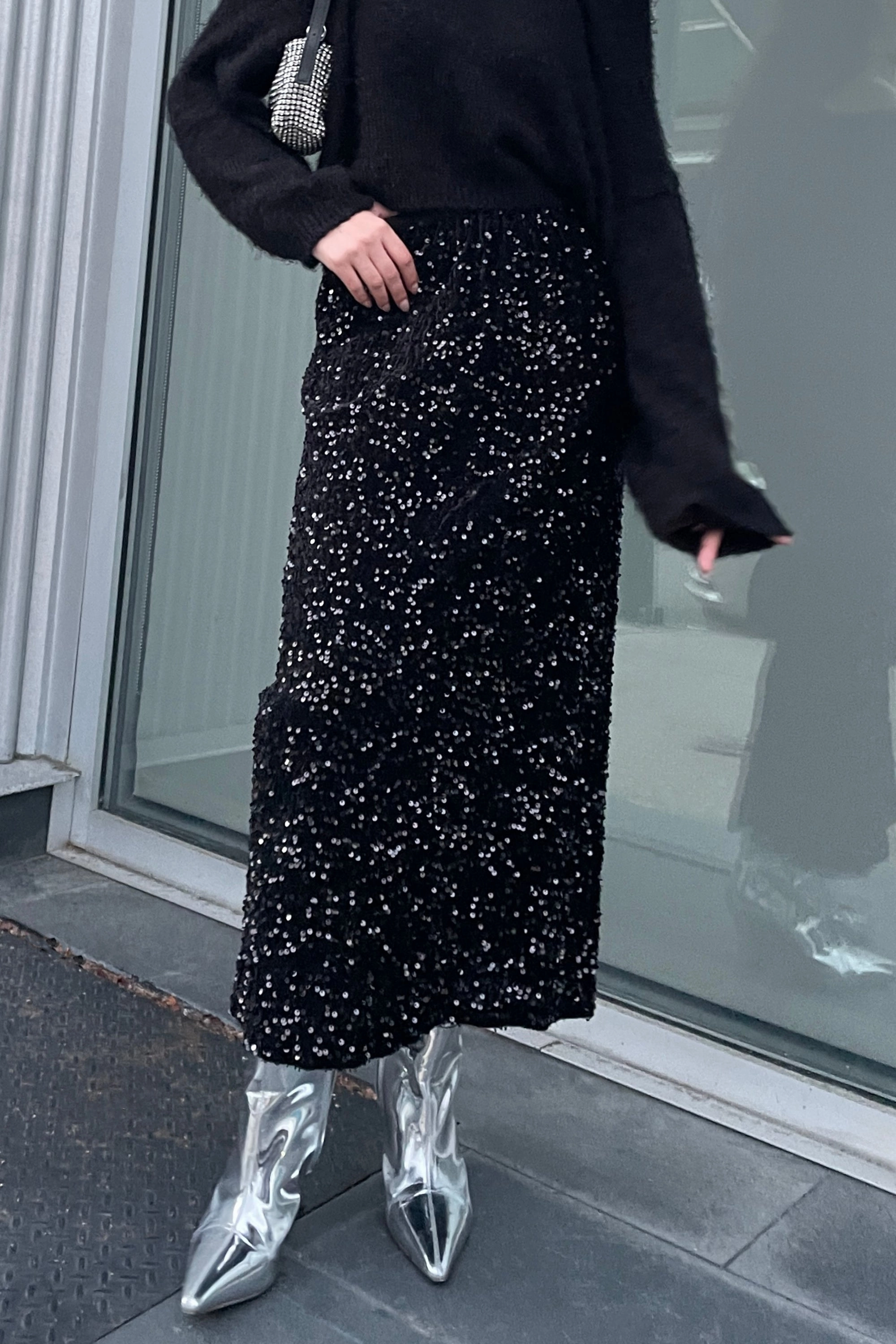 Modern Combo Quick Wear SEQUINED MIDI SKIRT