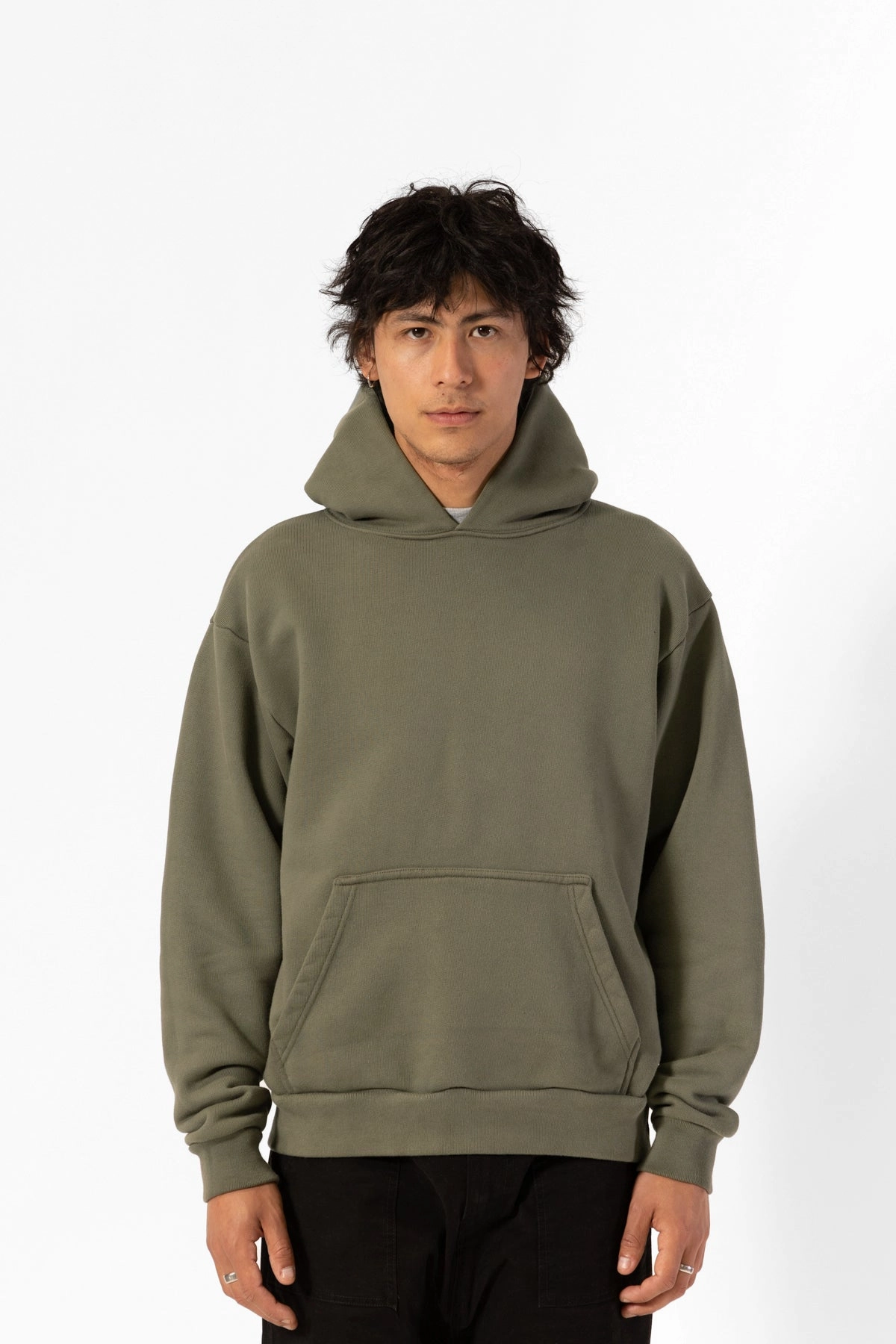 Blacksmith - 750GSM Utility Hoodie - Olive Knit Fabric