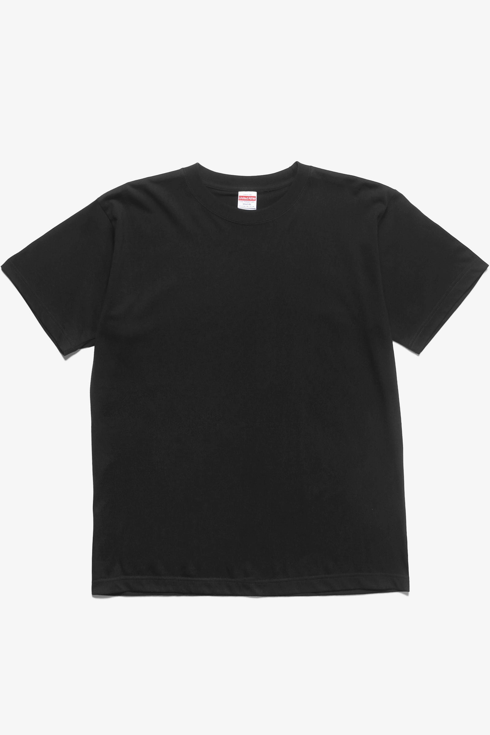 Reinforced Shoulder Stitching Stylish Fit United Athle - 5942 6.2oz Premium T-Shirt - Black