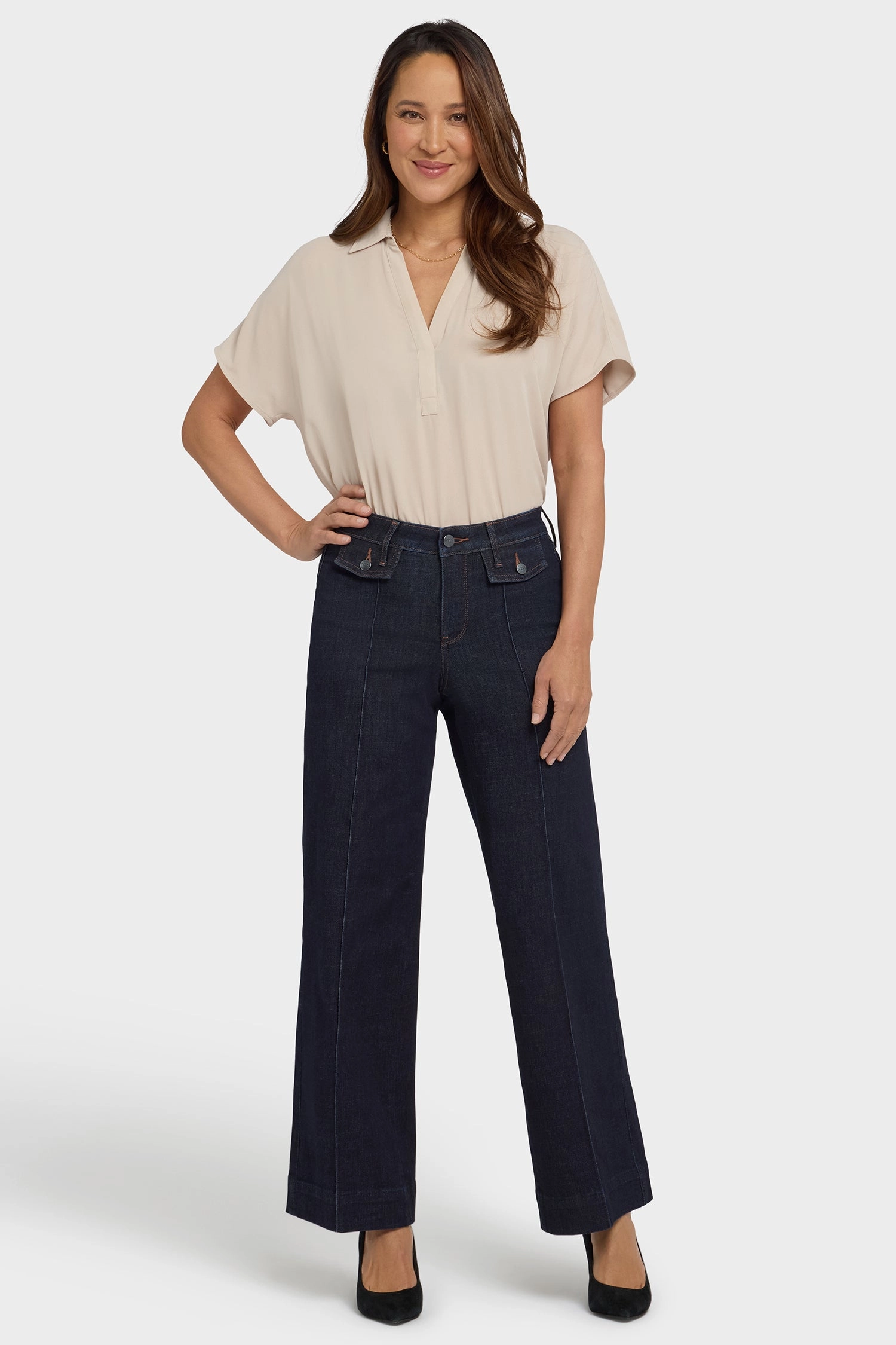 Teresa Wide Leg Jeans In Petite - Magical Classic Appeal Trendy High Quality