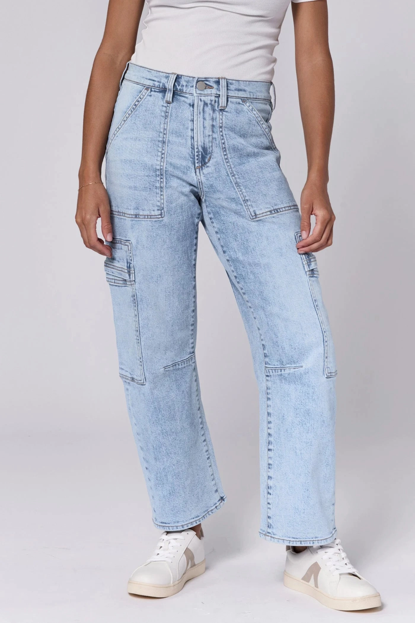 Dear John Lasso High Rise Cropped Baggy Fit Jeans Tejano Blue Breathable Classic Wear Eco Friendly