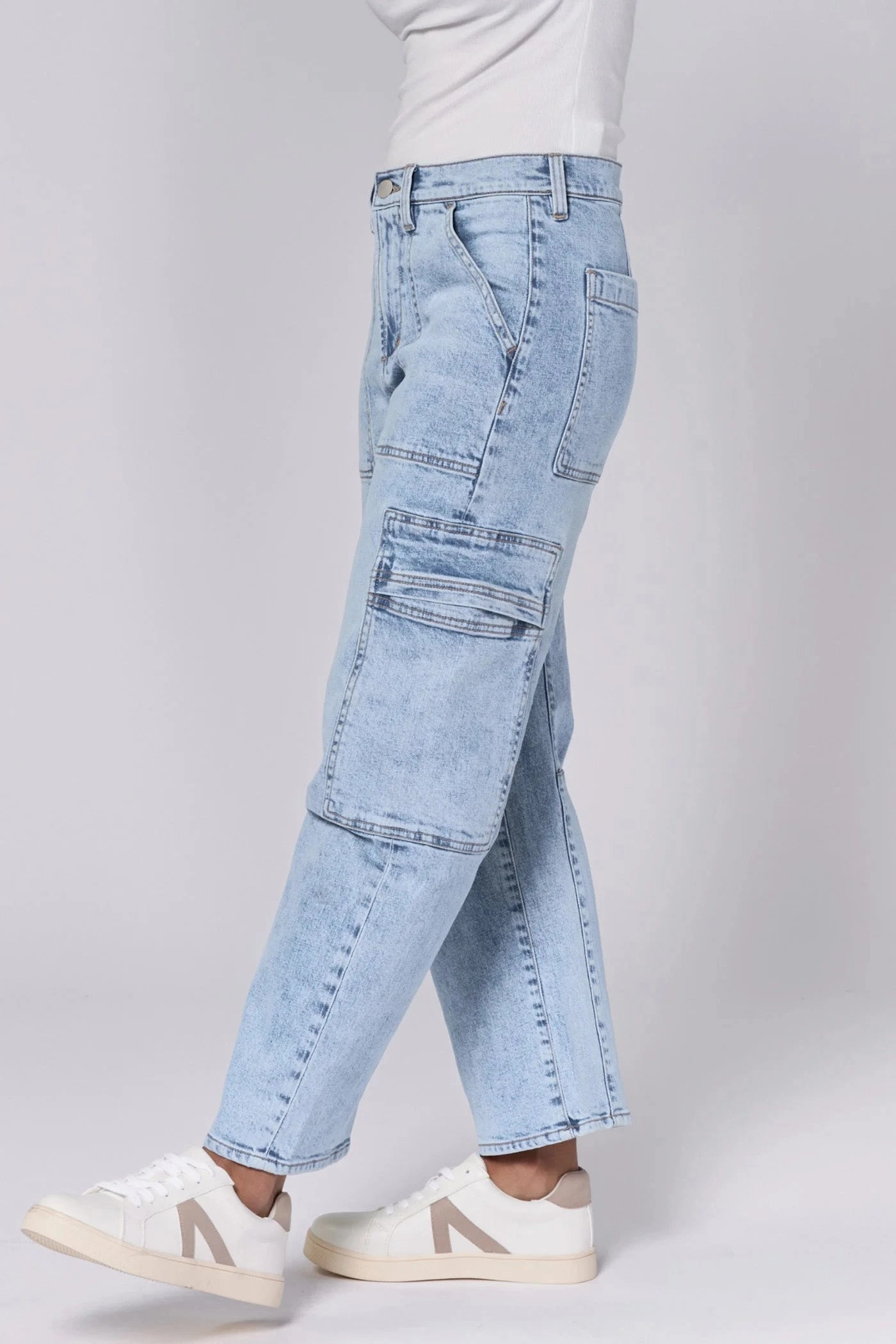 Dear John Lasso High Rise Cropped Baggy Fit Jeans Tejano Blue Relaxed Style Outdoor Enthusiast Evening Stroll Simple Touch