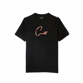 Cult's Heavyweight Short Sleeve Crew Neck Tee "Script Logo" in Black Fresh Outfit