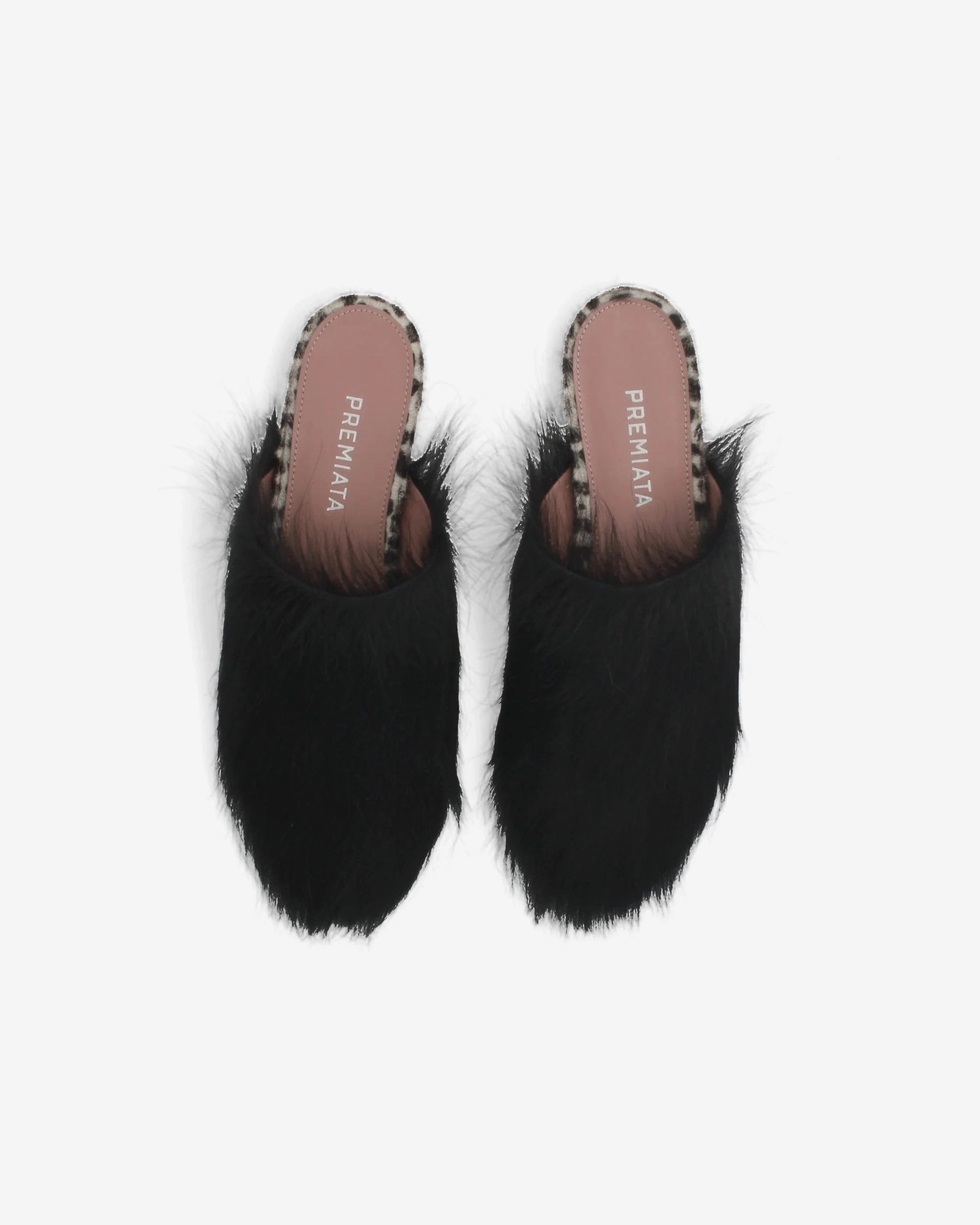 Slippers in Black Leather and Fur Street Style Quick Wear