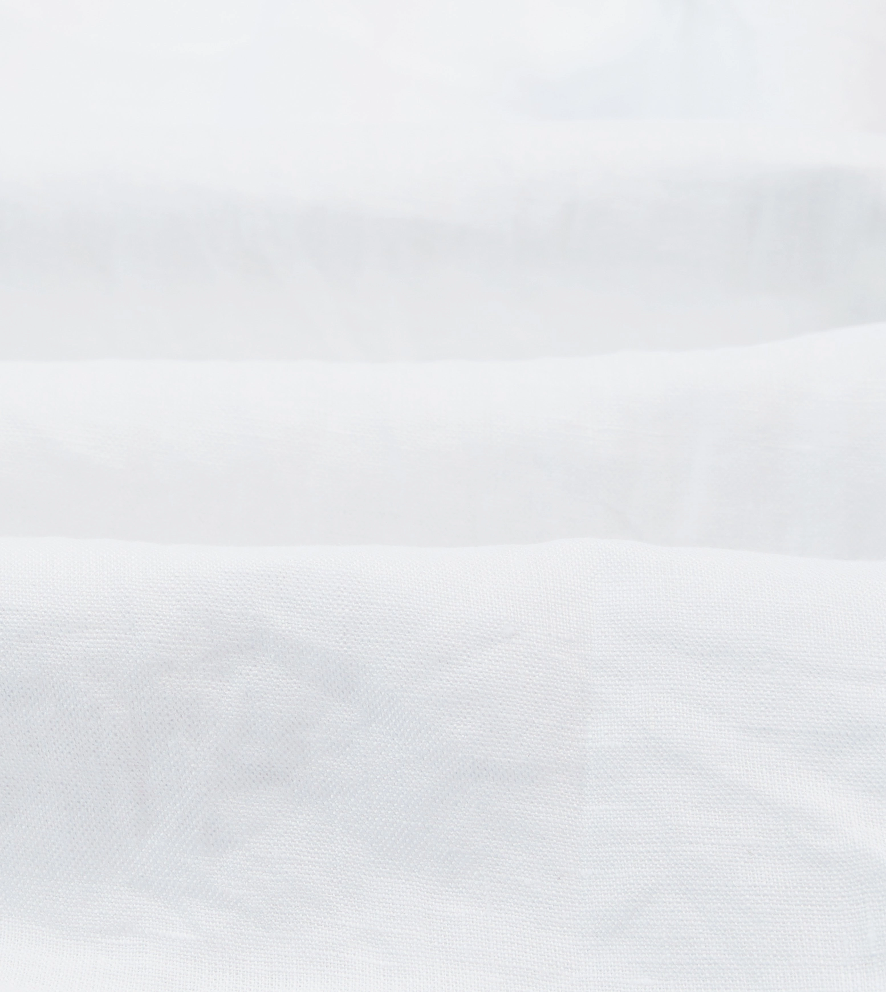 Contrast Stitch decorative element White Linen Mandarin Collar Popover Shirt