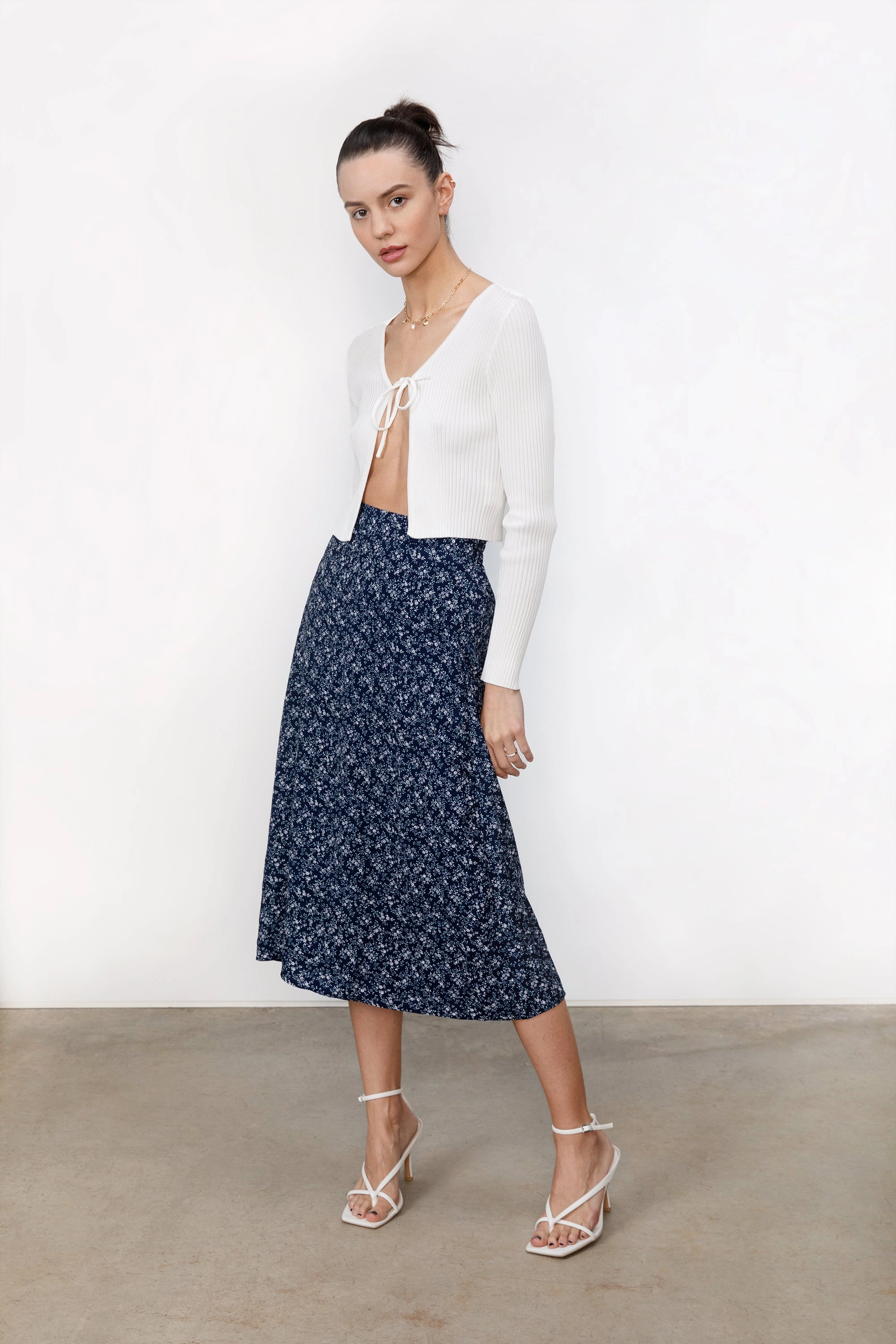 Contemporary Design Light Touch FLORAL MIDI SKIRT