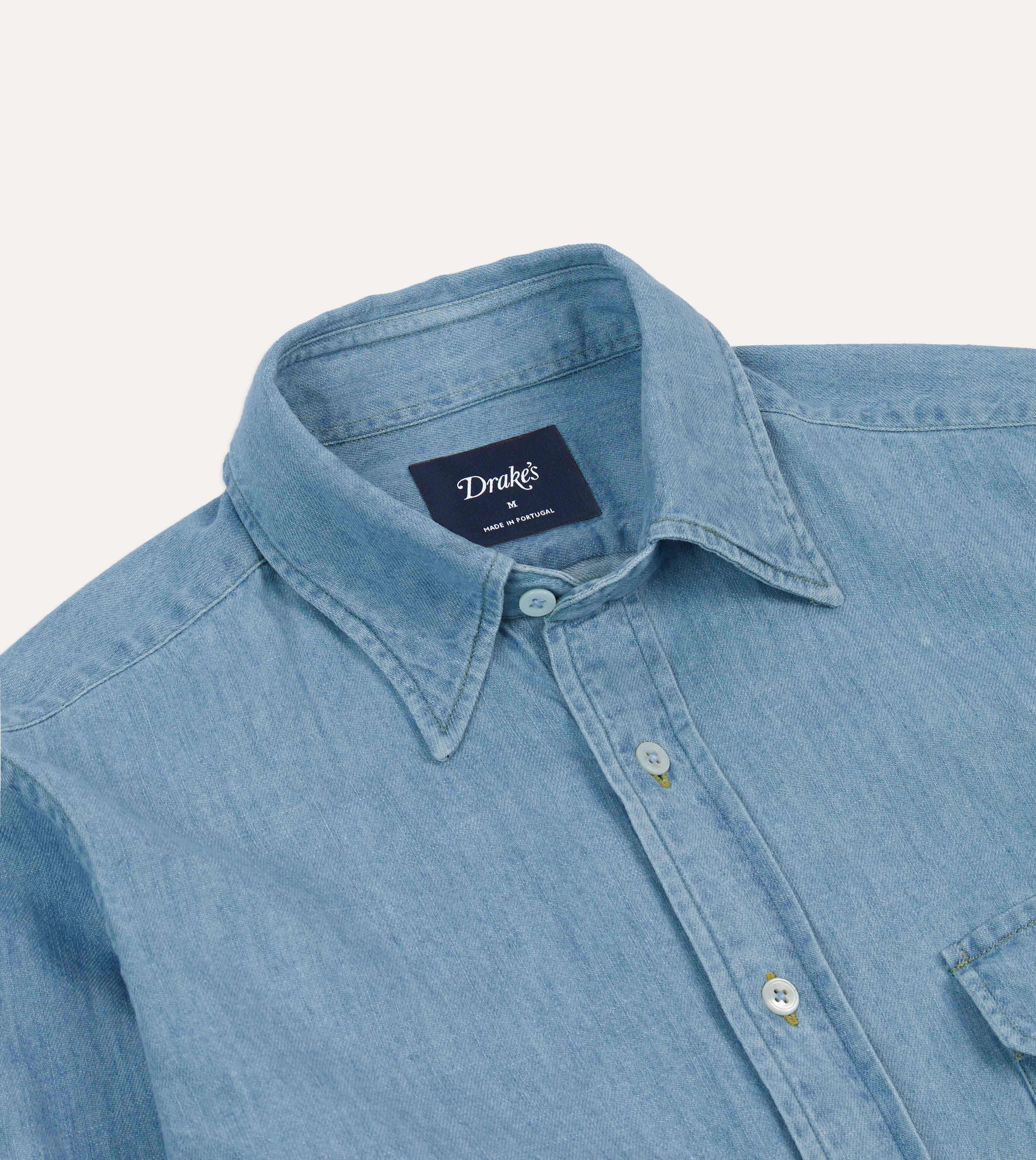 All-Weather Wear Bleach Wash Denim Work Shirt