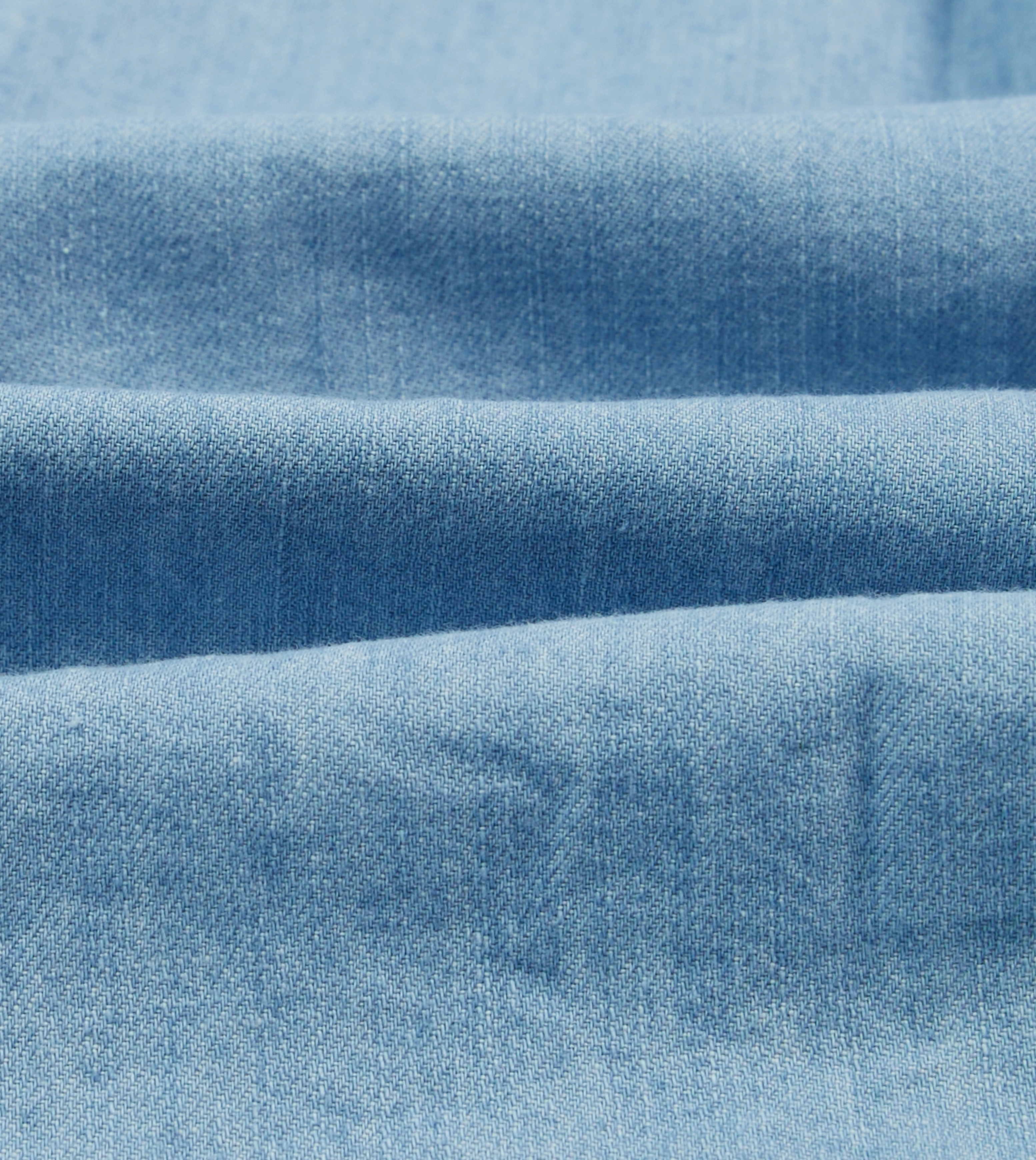 Luxurious Feel Bleach Wash Denim Work Shirt