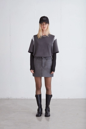 Cultural Heritage VEGAN LEATHER MINI SKIRT