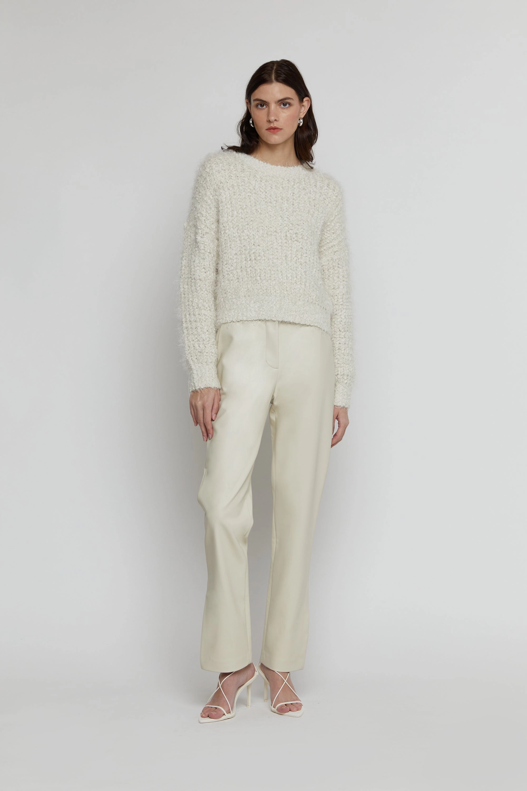 VEGAN LEATHER PANT WITH SIDE SLIT Polished Look