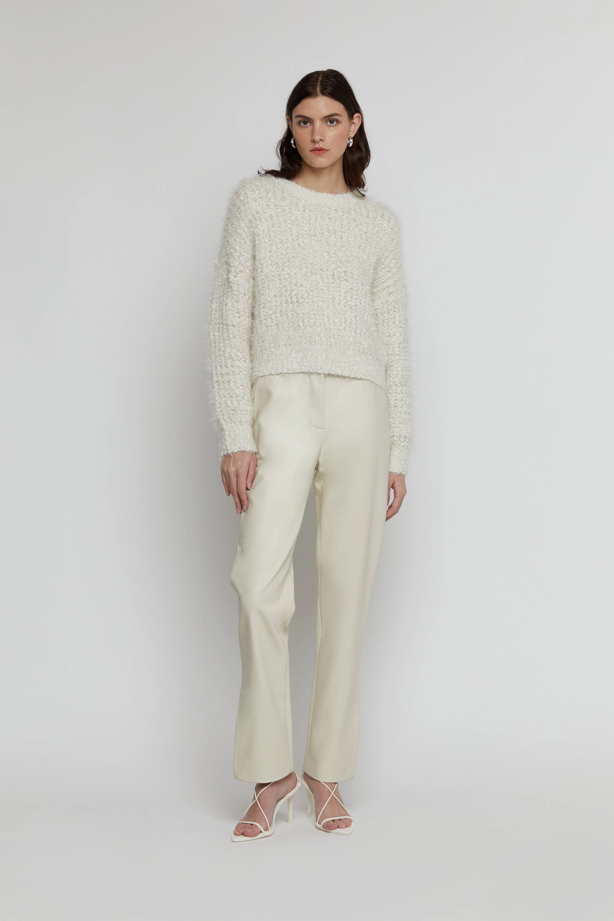 VEGAN LEATHER PANT WITH SIDE SLIT Cozy And Stylish AbrasionResistant