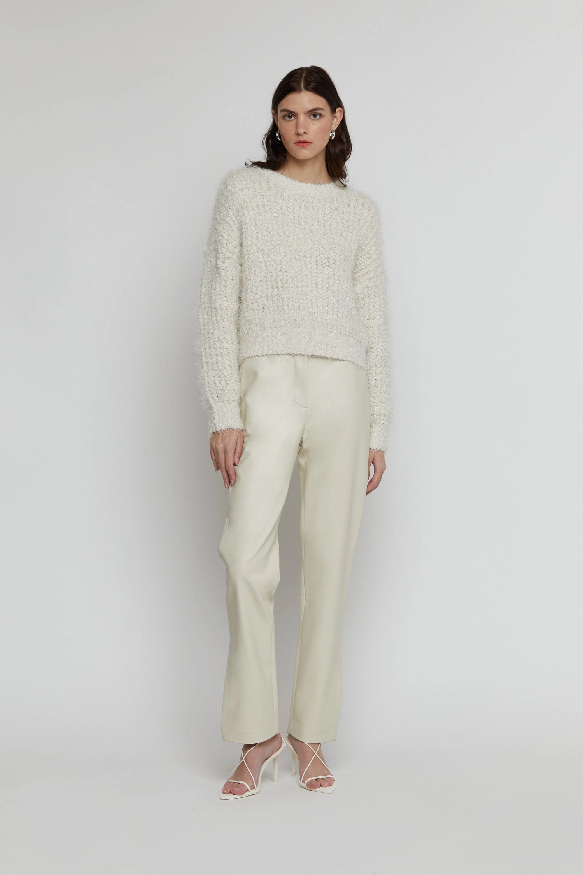 VEGAN LEATHER PANT WITH SIDE SLIT Breath Fit HypoallergenicMaterial