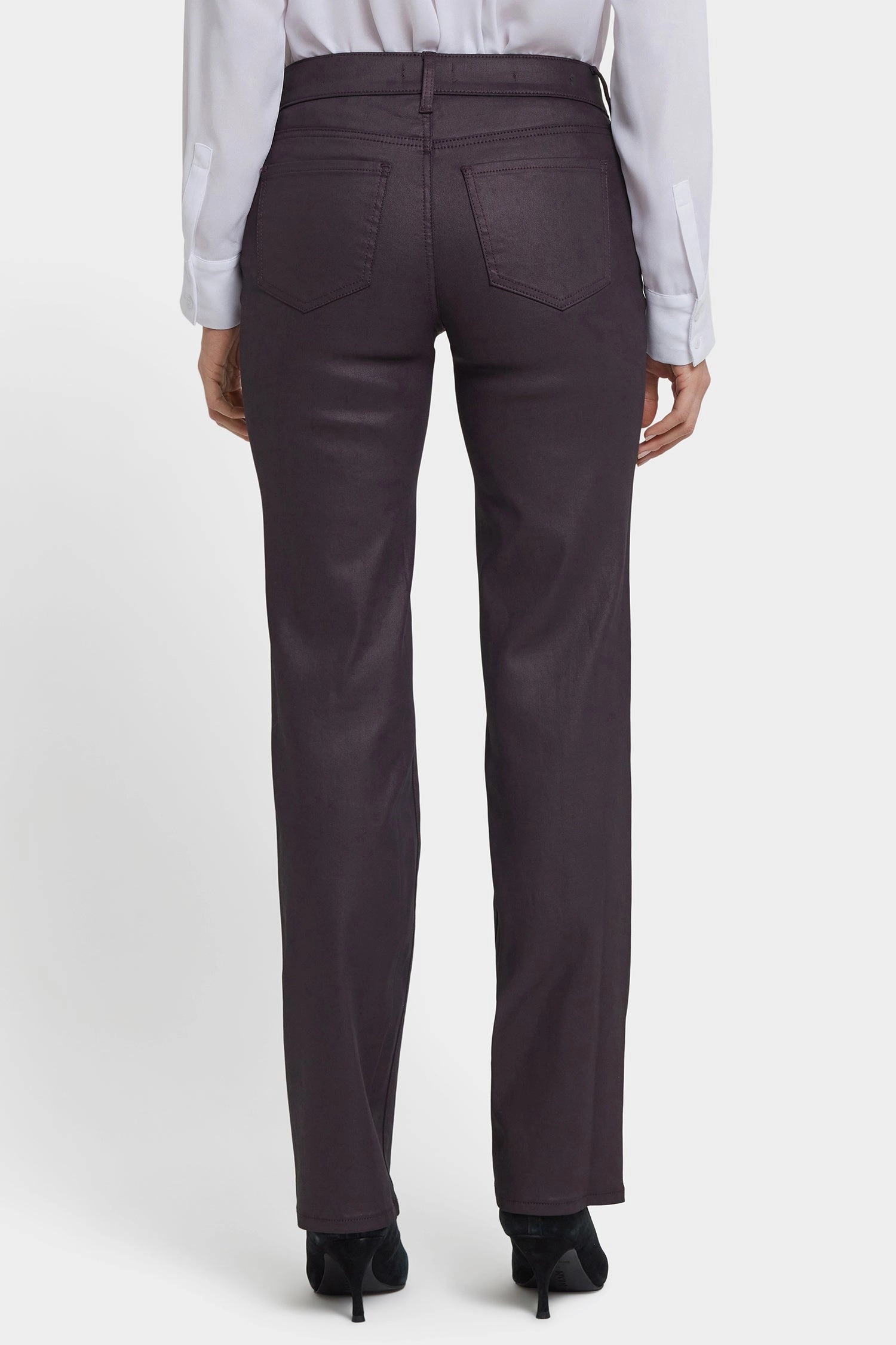 Travel Ease On-the-Go Look Coated Marilyn Straight Jeans - Fig Coated