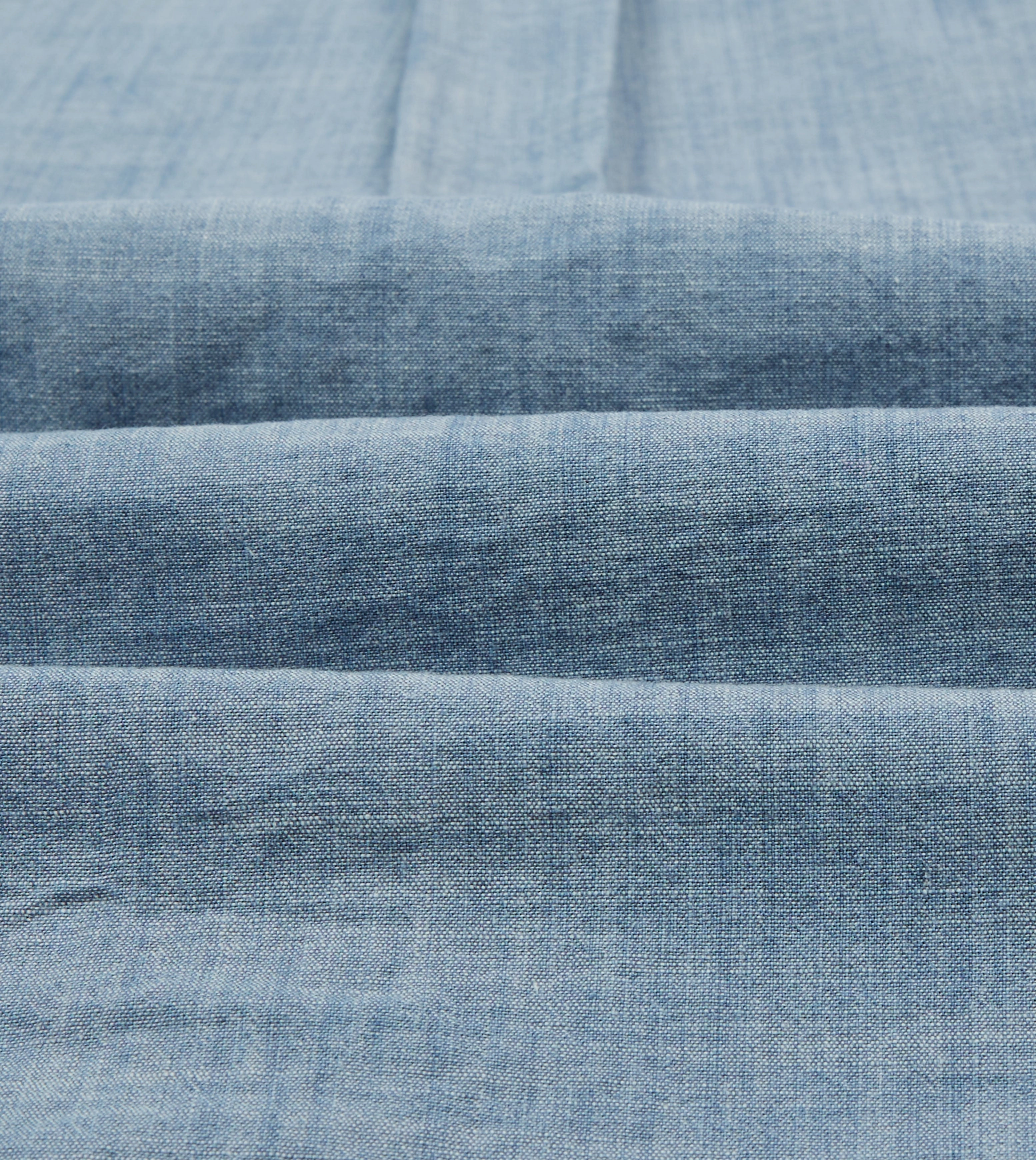 Bold Graphics Light Blue Cotton Chambray Button-Down Shirt