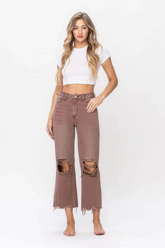 Vervet 90'S Vintage Crop Flare Jean Lightweight Earthy Nature Lover