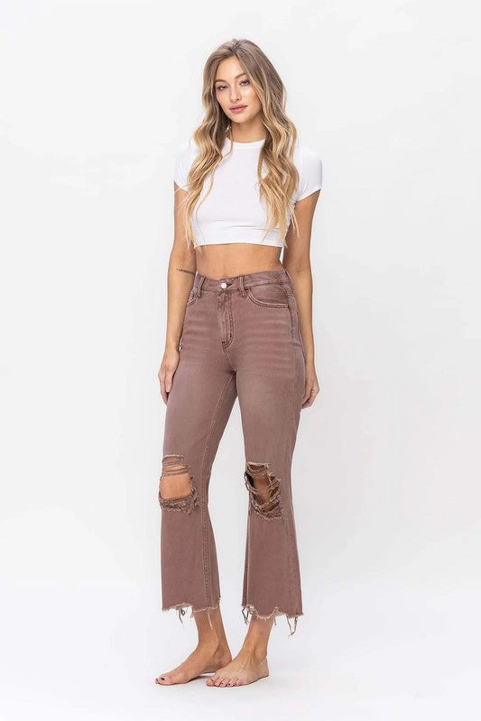 Vervet 90'S Vintage Crop Flare Jean Outdoor Enthusiast Sunny Vibes Teen Outfit Chill Vibe