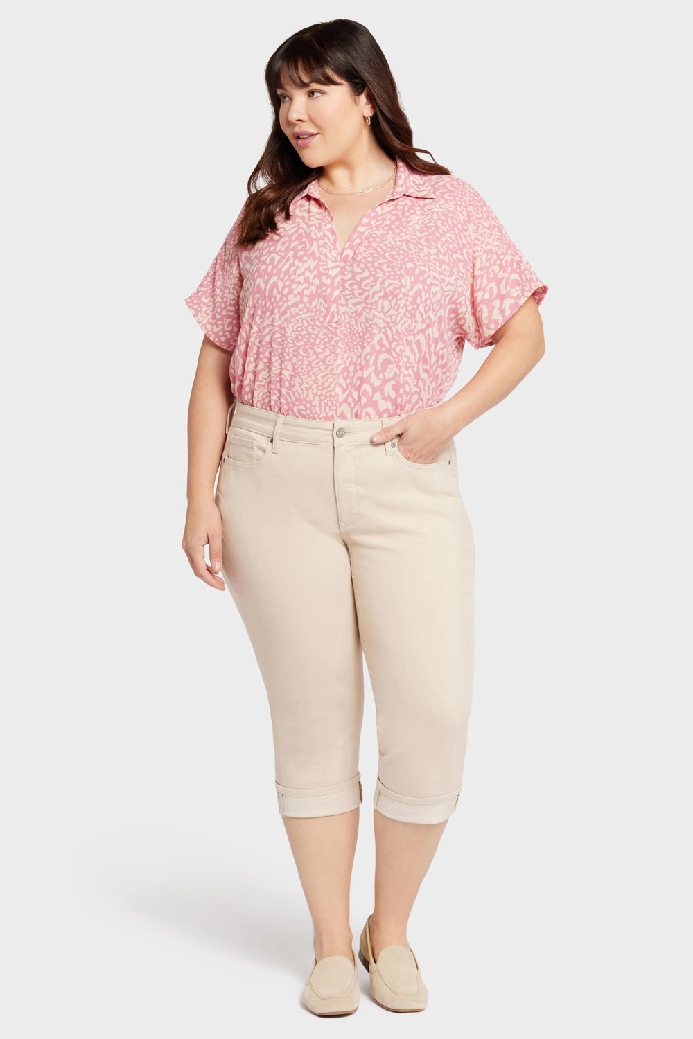 Marilyn Straight Crop Jeans In Plus Size - Feather Everyday Style