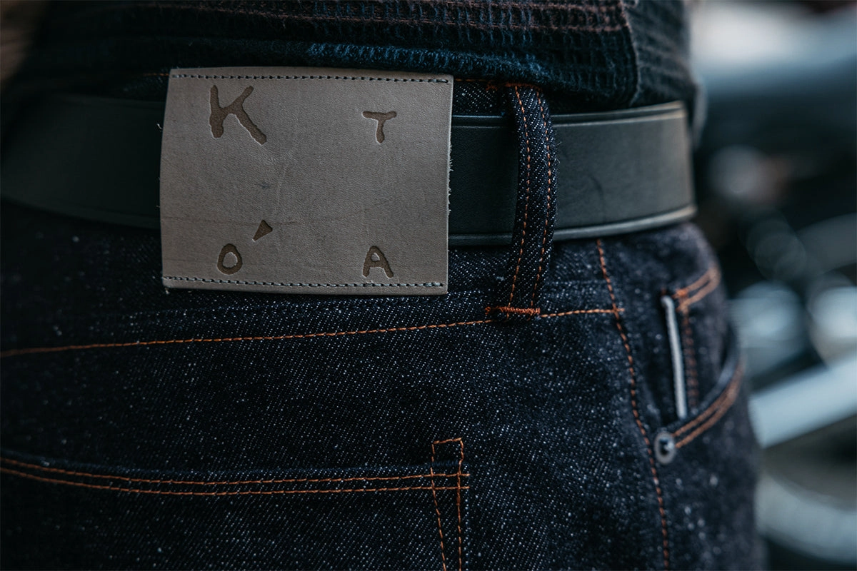 Flex Knit Waist Panel Work Ready Lightweight Textured The Barrel Classic Straight Old Nep - Indigo Raw 13.5oz Selvedge