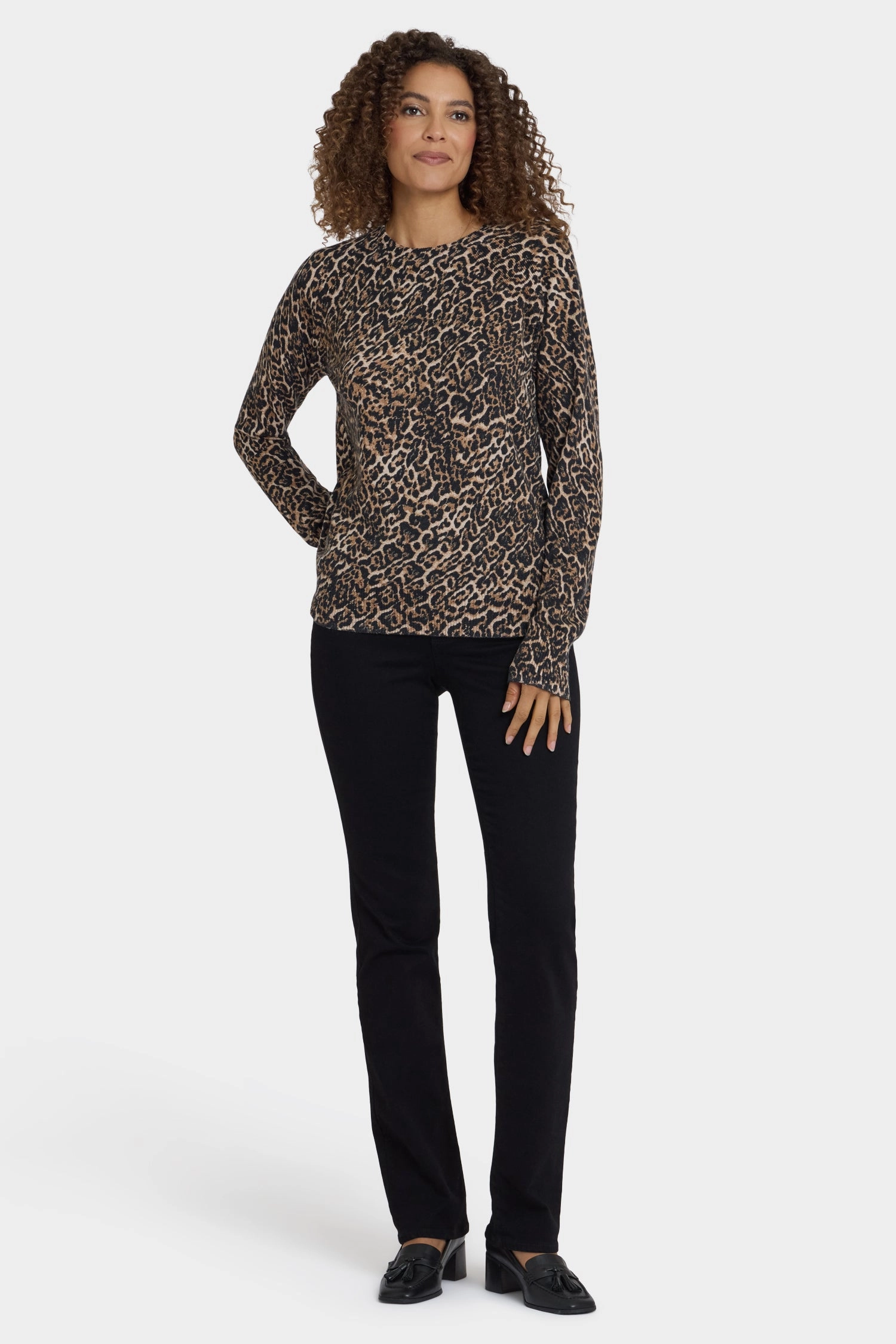 Cheetah Crewneck Sweater - Onyx Cheetah Layered Design