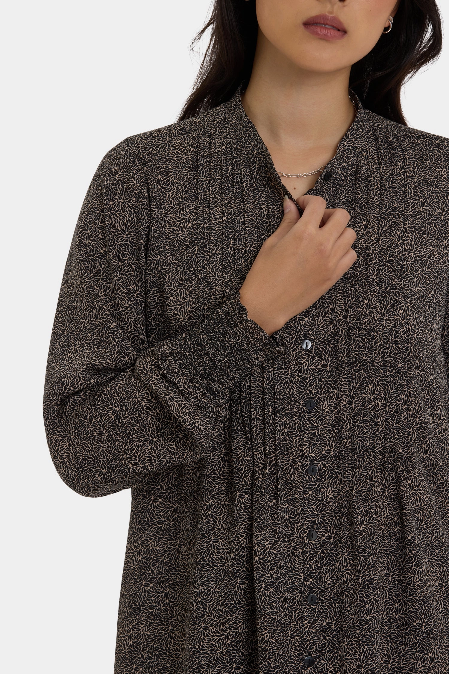 Preppy Vibe Trendy Layer Pleated Peasant Blouse - Meadowlark