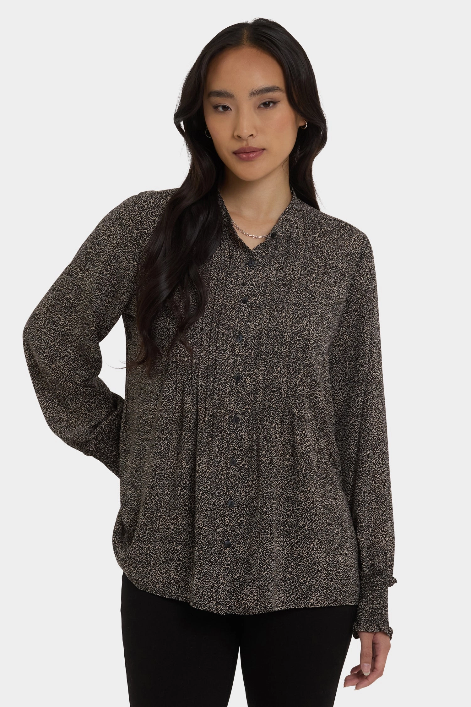 Pleated Peasant Blouse - Meadowlark Unique Design Simple Elegance