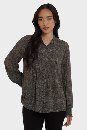 Pleated Peasant Blouse - Meadowlark Unique Design Simple Elegance