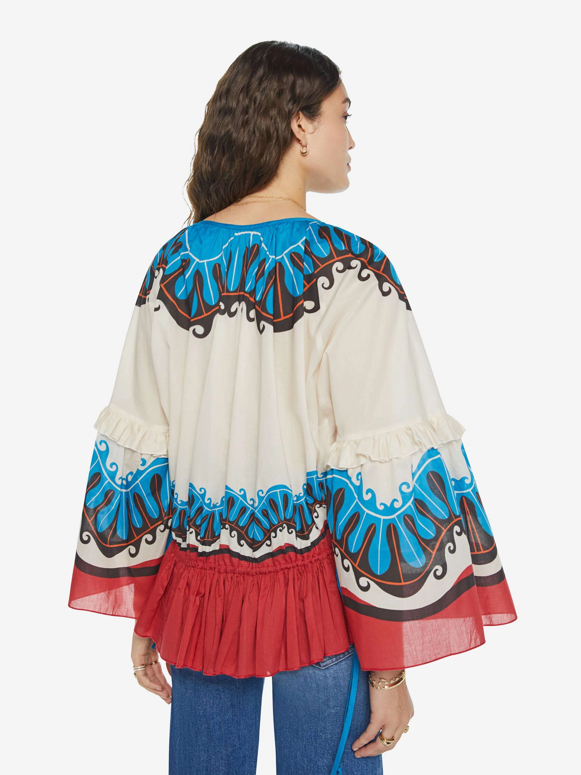 La DoubleJ x MOTHER Boho Blouse - Pacific Placee Striped style