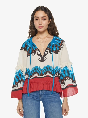 Sports Ready Fashion Choice La DoubleJ x MOTHER Boho Blouse - Pacific Placee