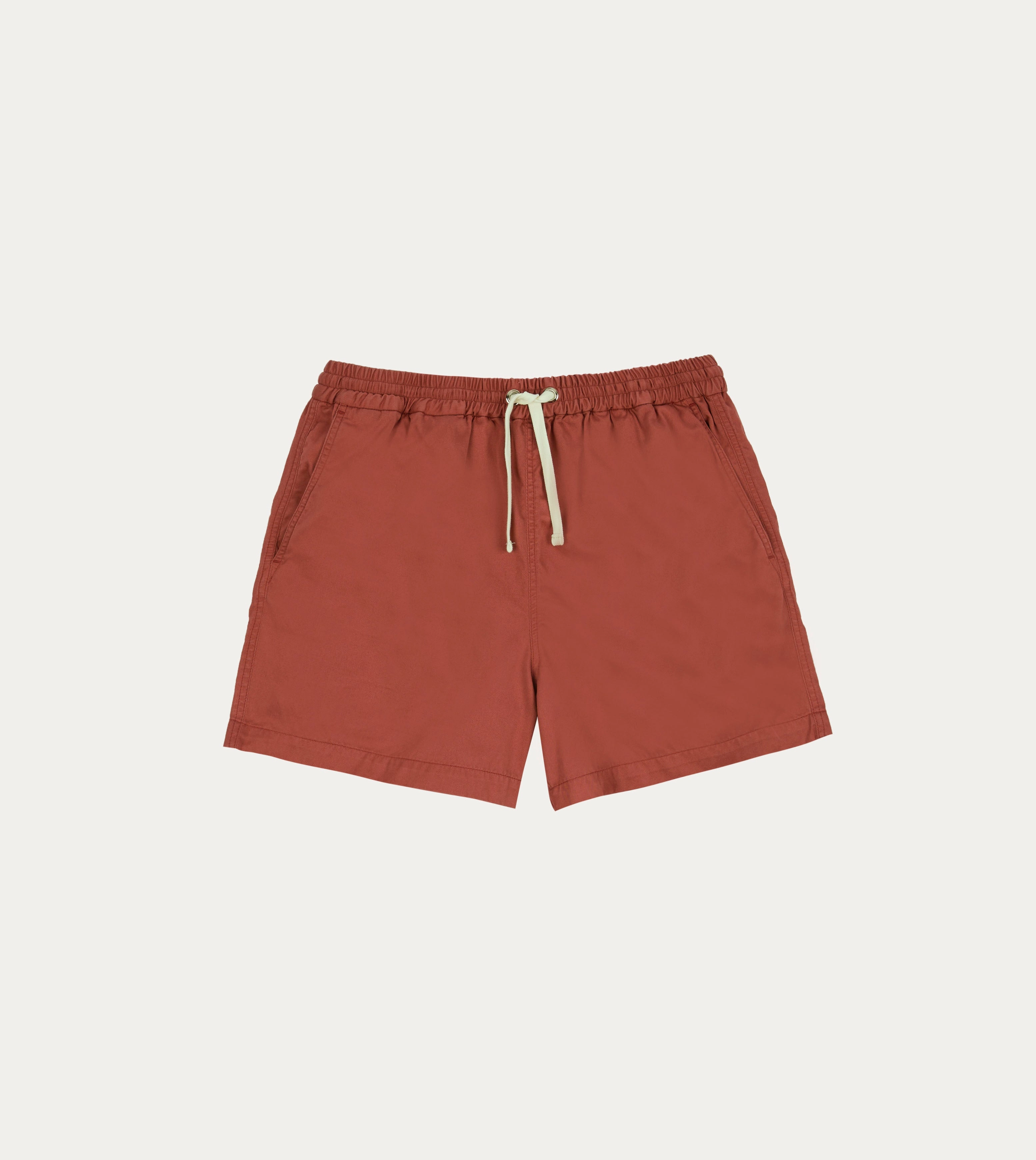 Washed Red Drawstring Shorts No Slip Grip Hot Weather
