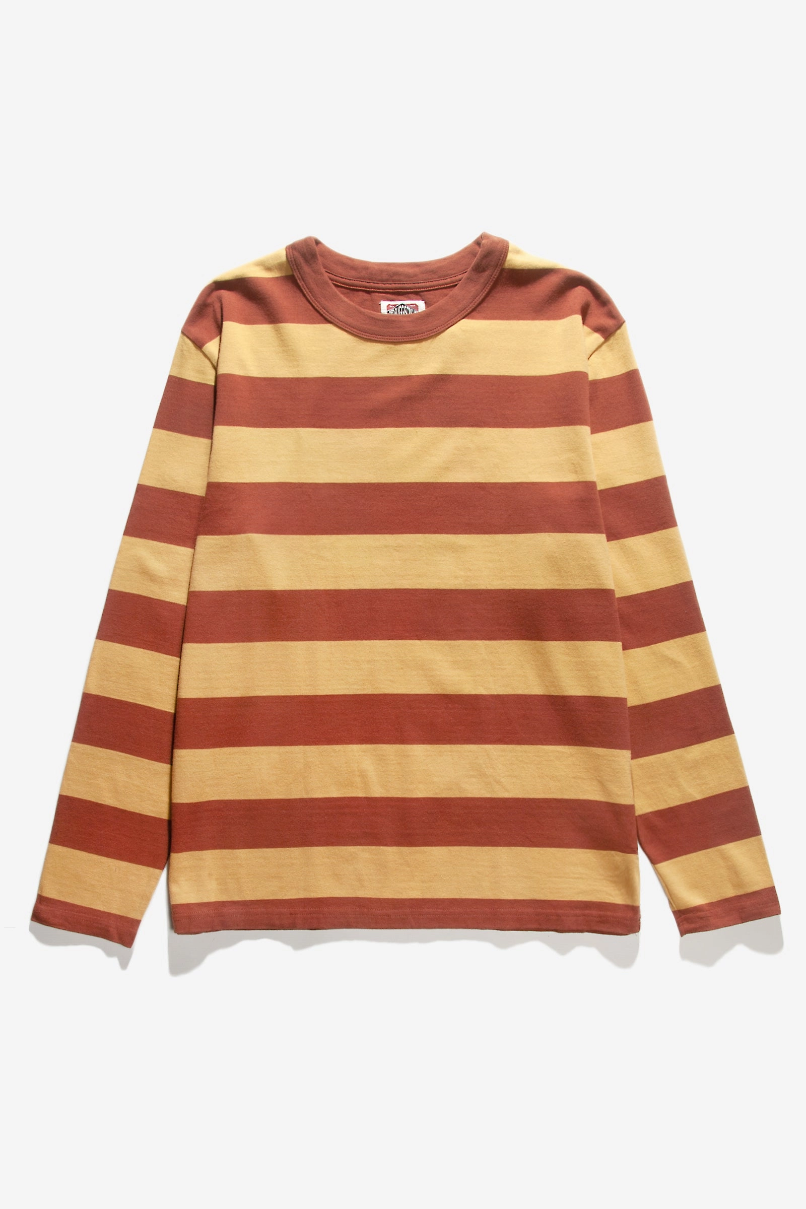 Light Layer Red Ruggison - Border Long Sleeve T-Shirt - Yellow/Brown