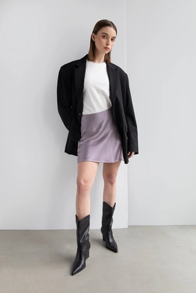 Functional Detail Seamless Design MINI SLIP SKIRT