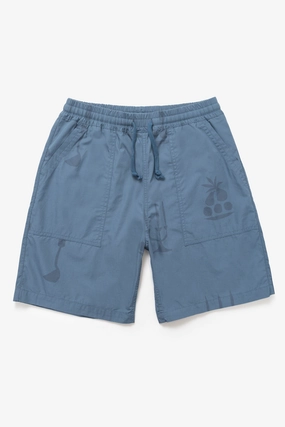 Breeze Ready Laser Cut Edges Service Works - Nourish Printed Chef Shorts - Slate