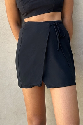 WRAP MINI SKIRT Embossed Detail Everyday Essential