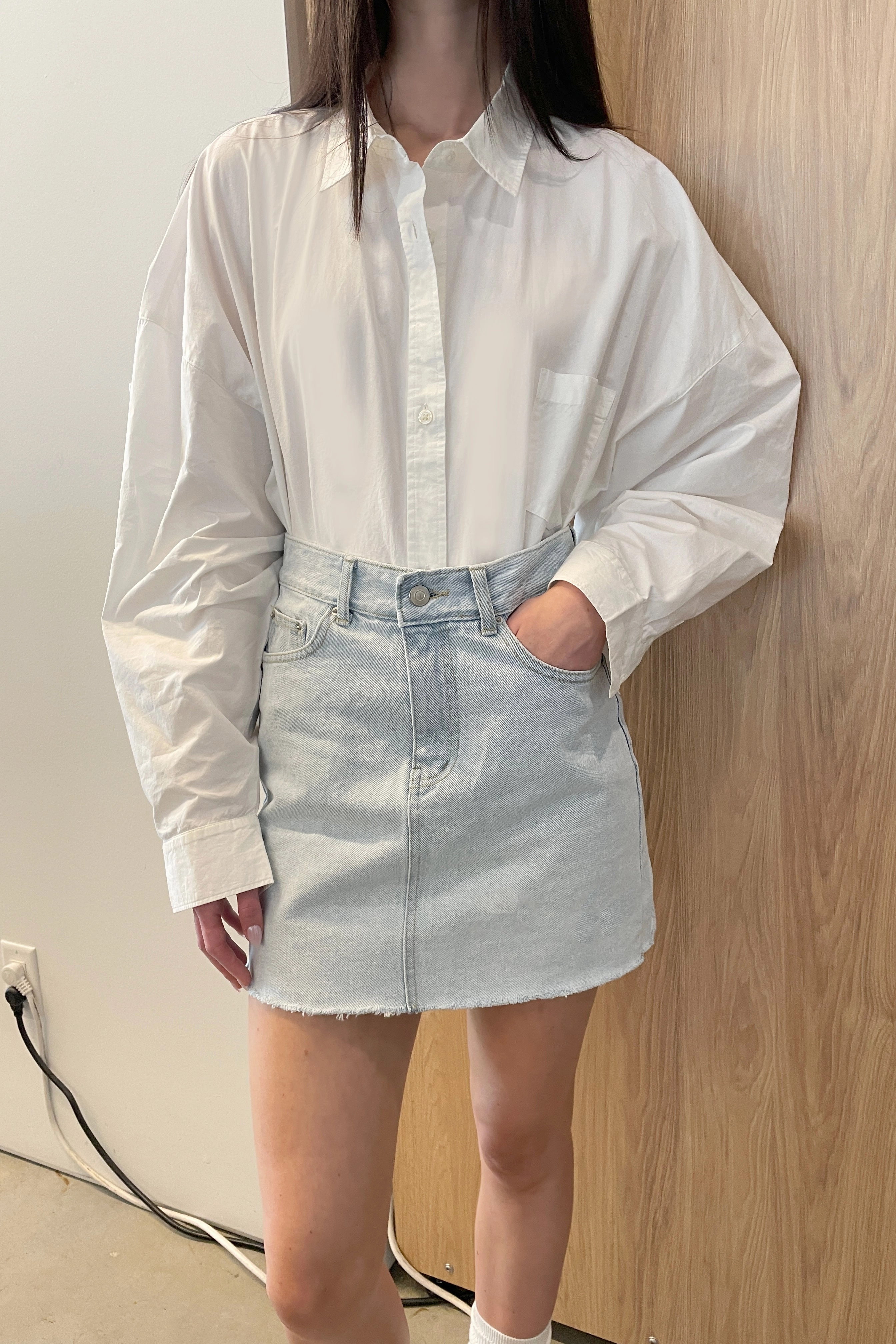 MINI JEAN SKIRT Ventilated Slits