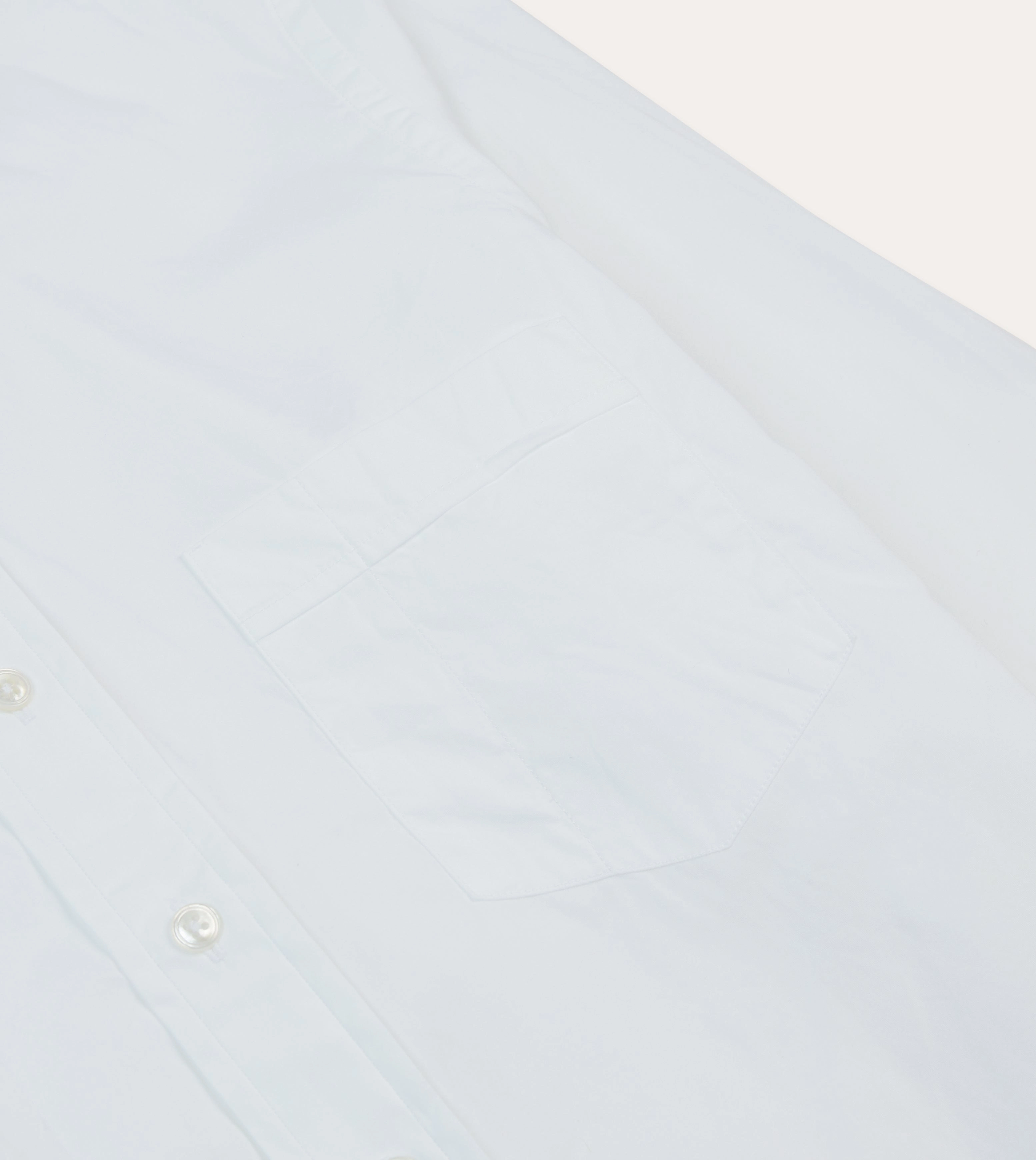 Year-Round Favorite White Cotton Pocket Poplin Button-Down Shirt